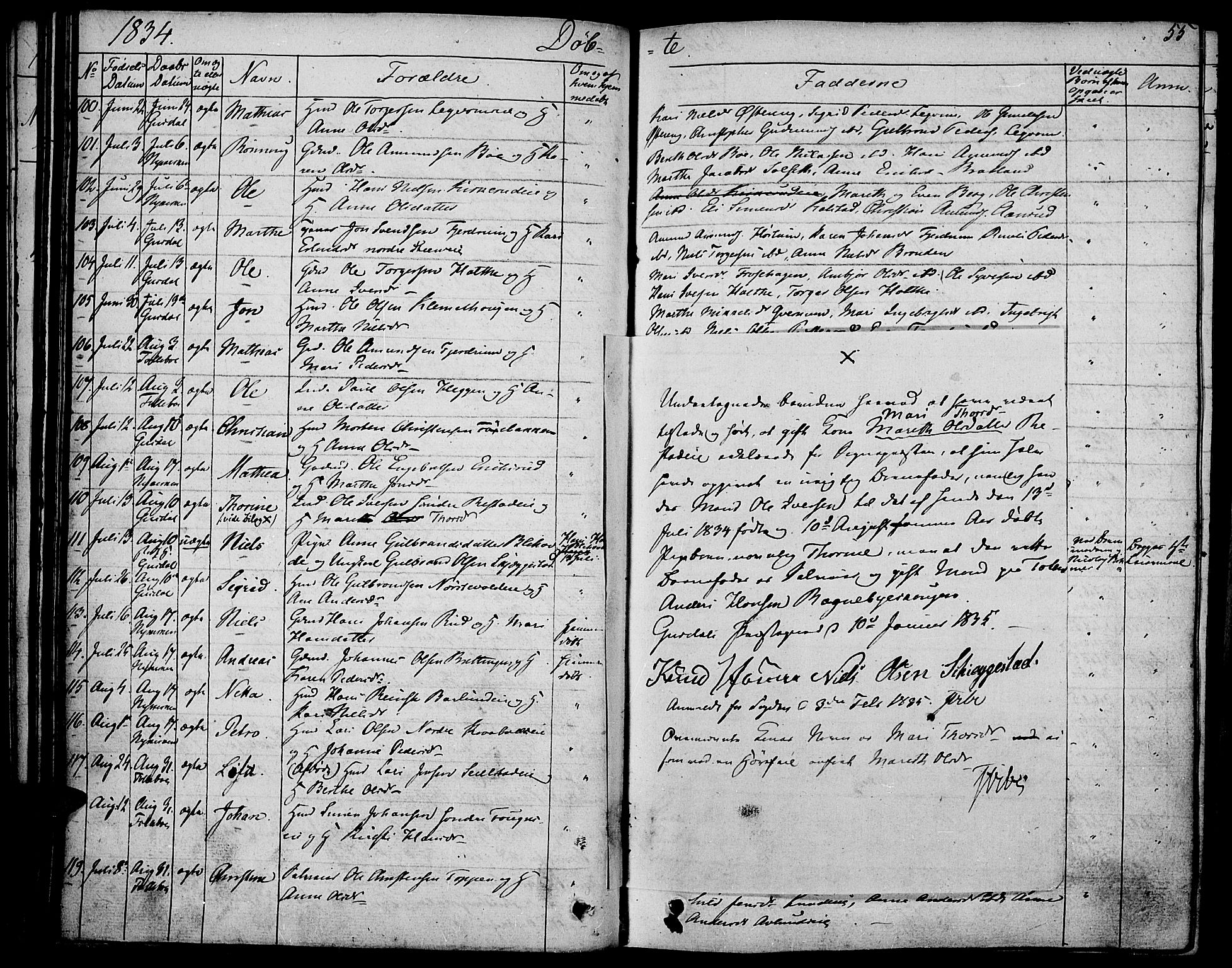 Gausdal prestekontor, AV/SAH-PREST-090/H/Ha/Haa/L0006: Ministerialbok nr. 6, 1830-1839, s. 55