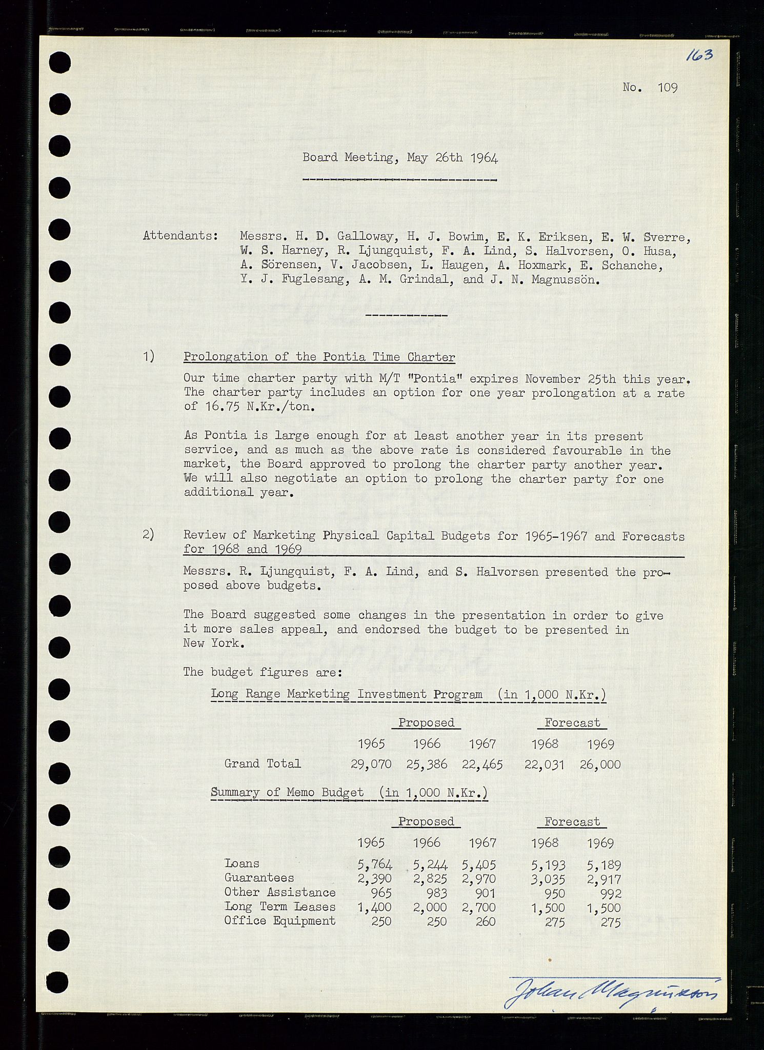 Pa 0982 - Esso Norge A/S, AV/SAST-A-100448/A/Aa/L0001/0004: Den administrerende direksjon Board minutes (styrereferater) / Den administrerende direksjon Board minutes (styrereferater), 1963-1964, s. 99