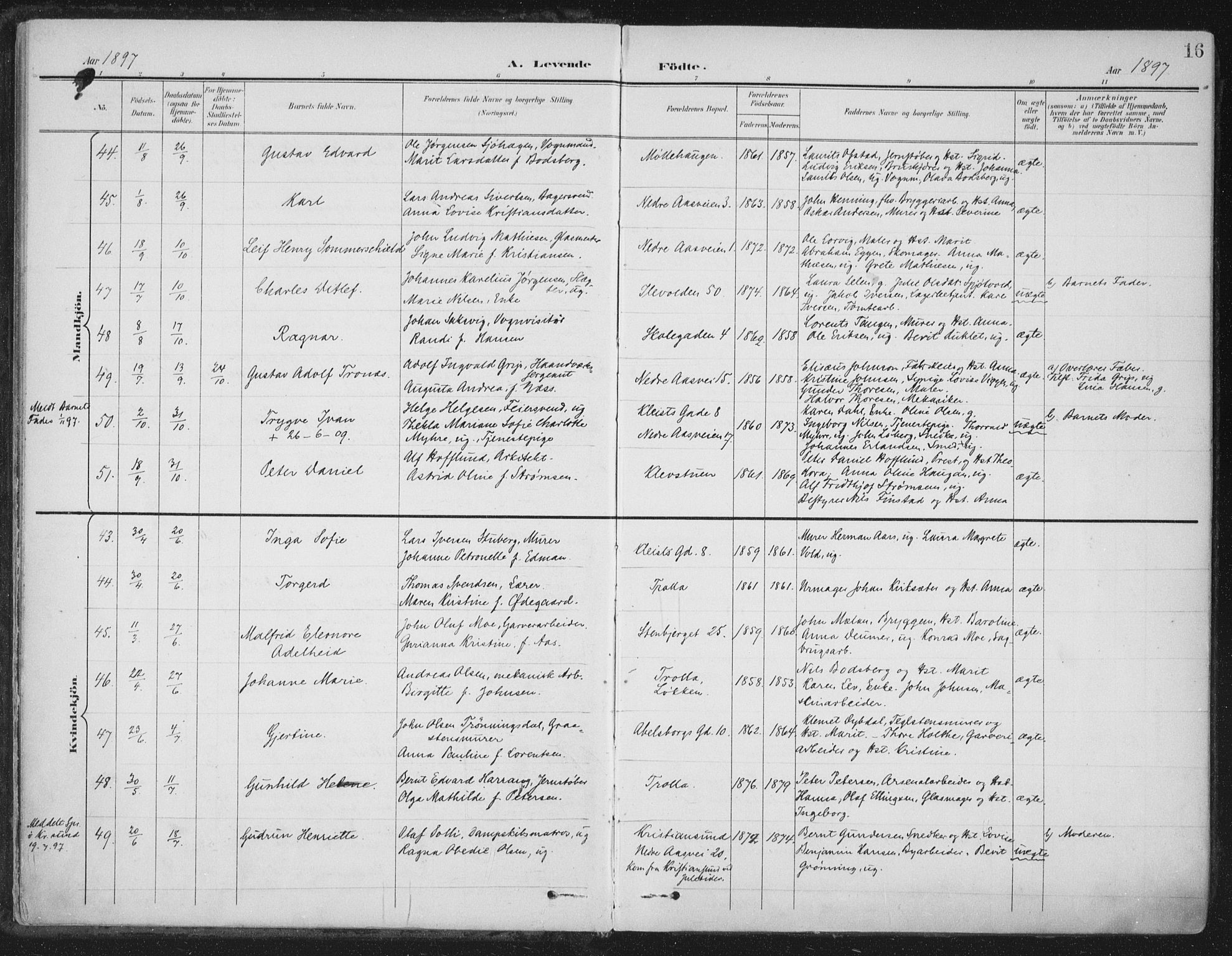 Ministerialprotokoller, klokkerbøker og fødselsregistre - Sør-Trøndelag, SAT/A-1456/603/L0167: Ministerialbok nr. 603A06, 1896-1932, s. 16
