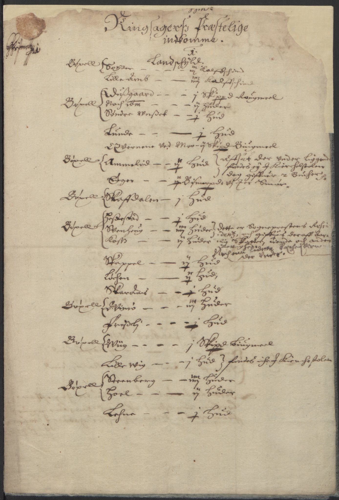 Rentekammeret inntil 1814, Realistisk ordnet avdeling, RA/EA-4070/L/L0010/0005: Oppland lagdømme: / Jordebøker for prestebolene, 1661