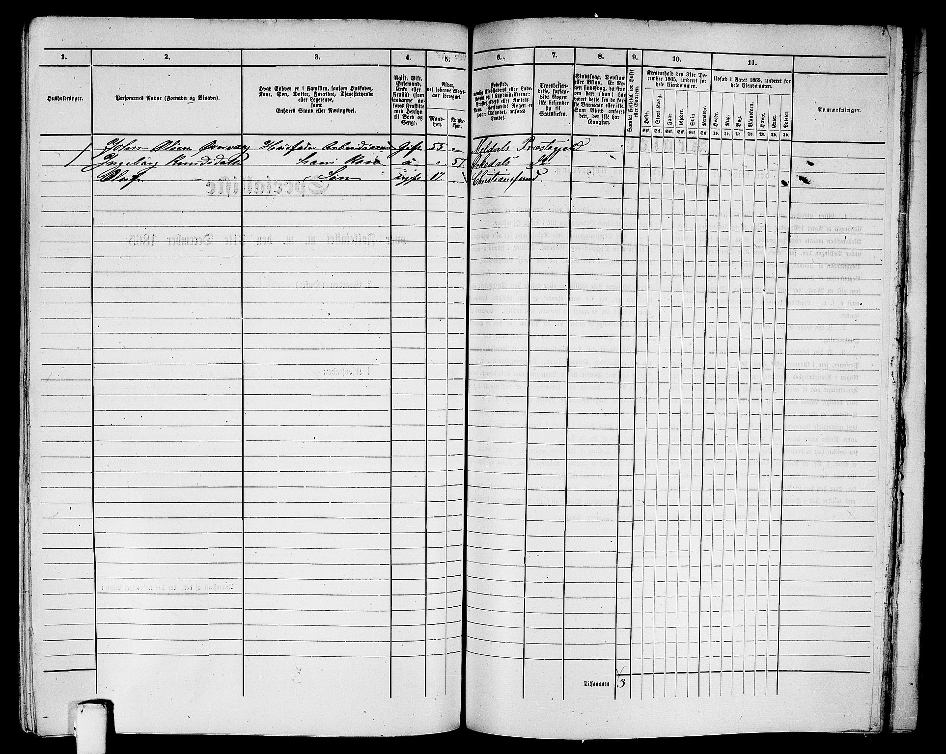 RA, Folketelling 1865 for 1503B Kristiansund prestegjeld, Kristiansund kjøpstad, 1865, s. 943