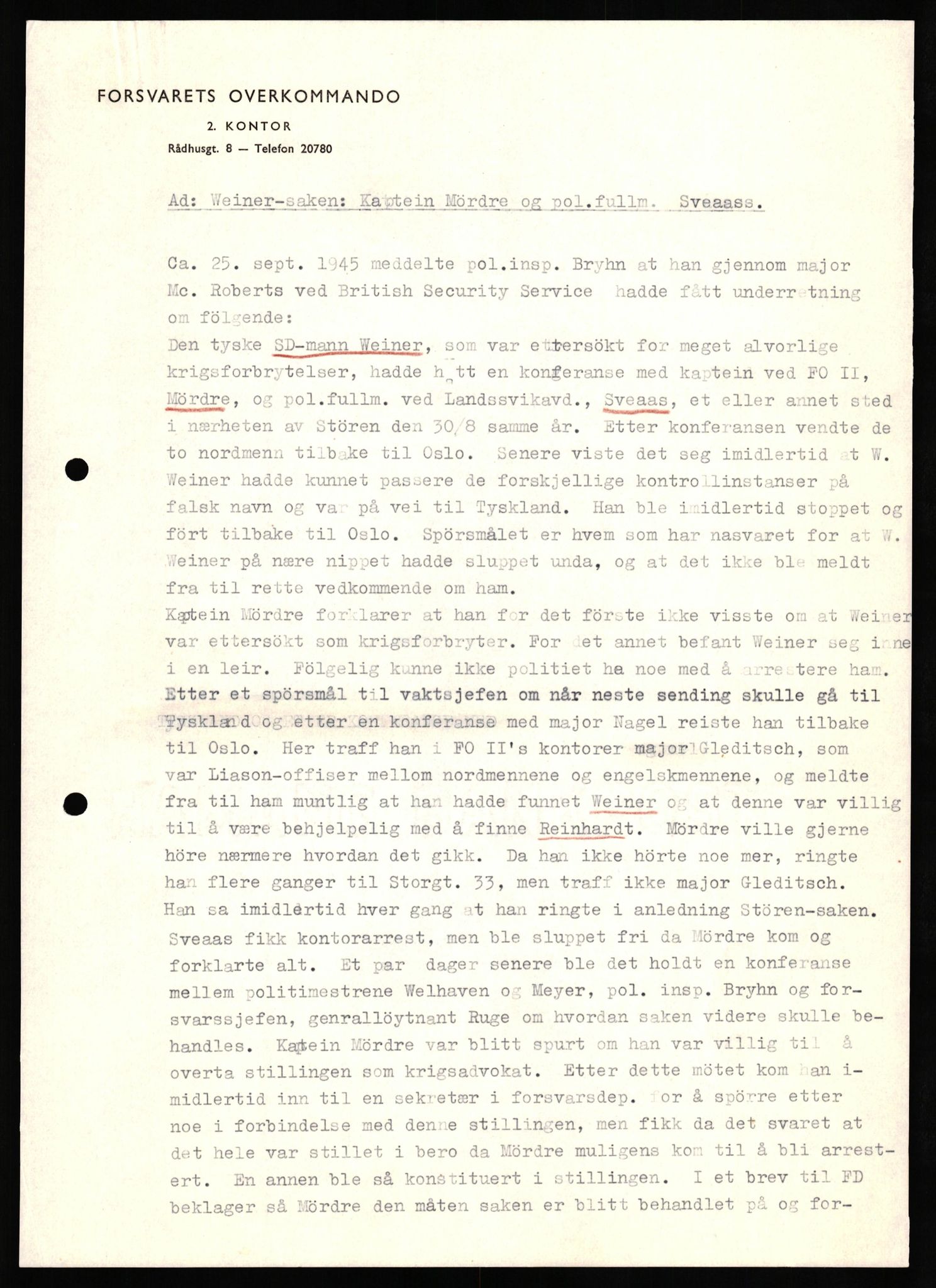 Forsvaret, Forsvarets overkommando II, AV/RA-RAFA-3915/D/Db/L0035: CI Questionaires. Tyske okkupasjonsstyrker i Norge. Tyskere., 1945-1946, s. 237