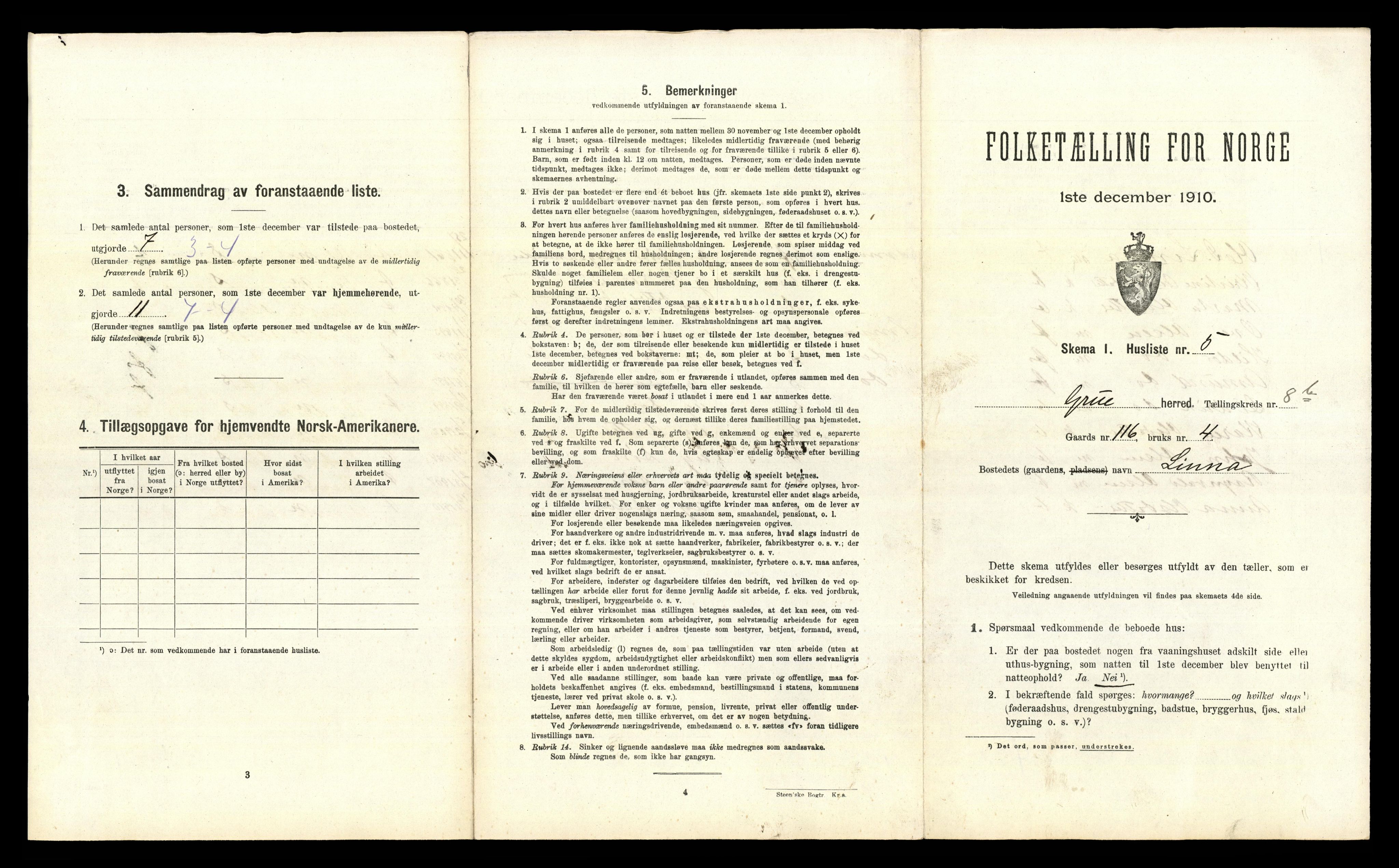 RA, Folketelling 1910 for 0423 Grue herred, 1910, s. 1337