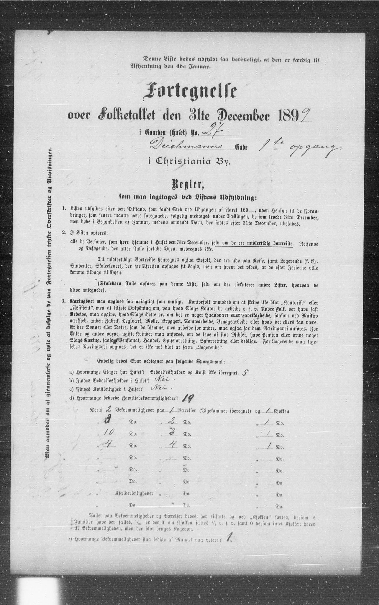 OBA, Kommunal folketelling 31.12.1899 for Kristiania kjøpstad, 1899, s. 2062