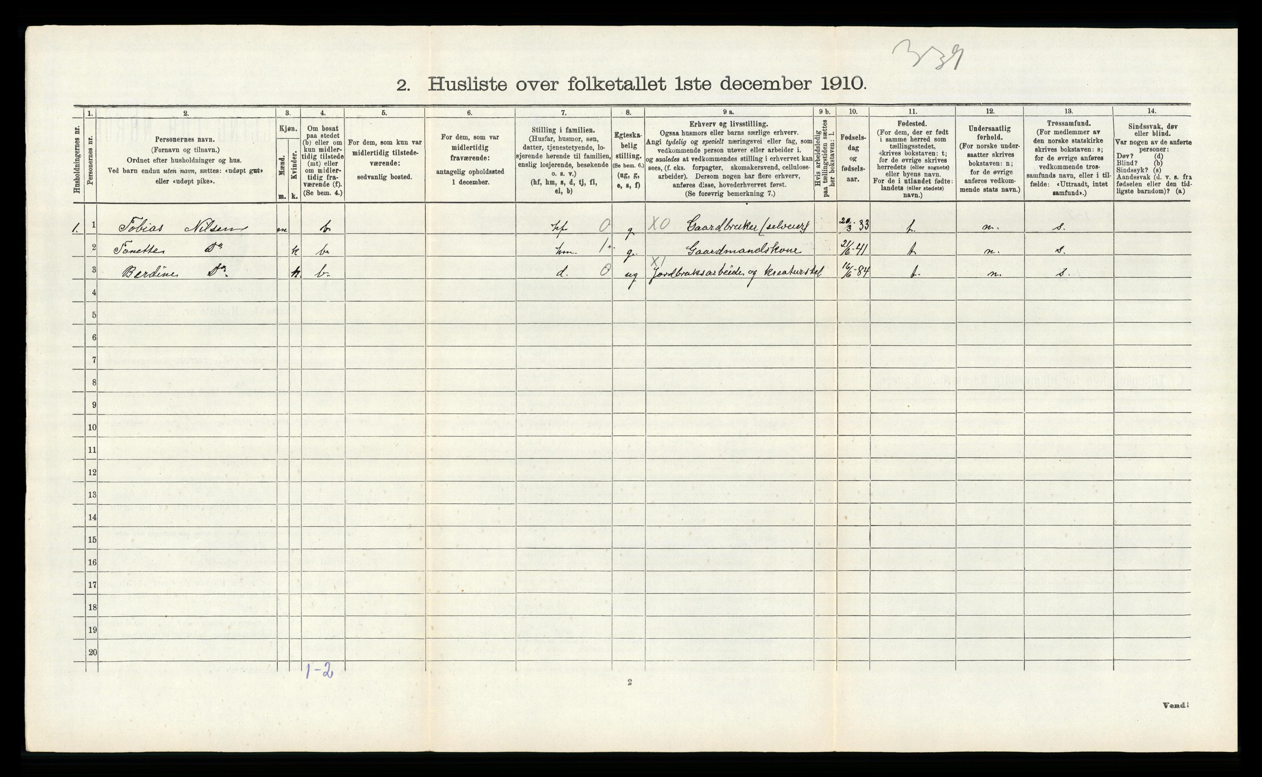 RA, Folketelling 1910 for 1040 Spind herred, 1910, s. 177