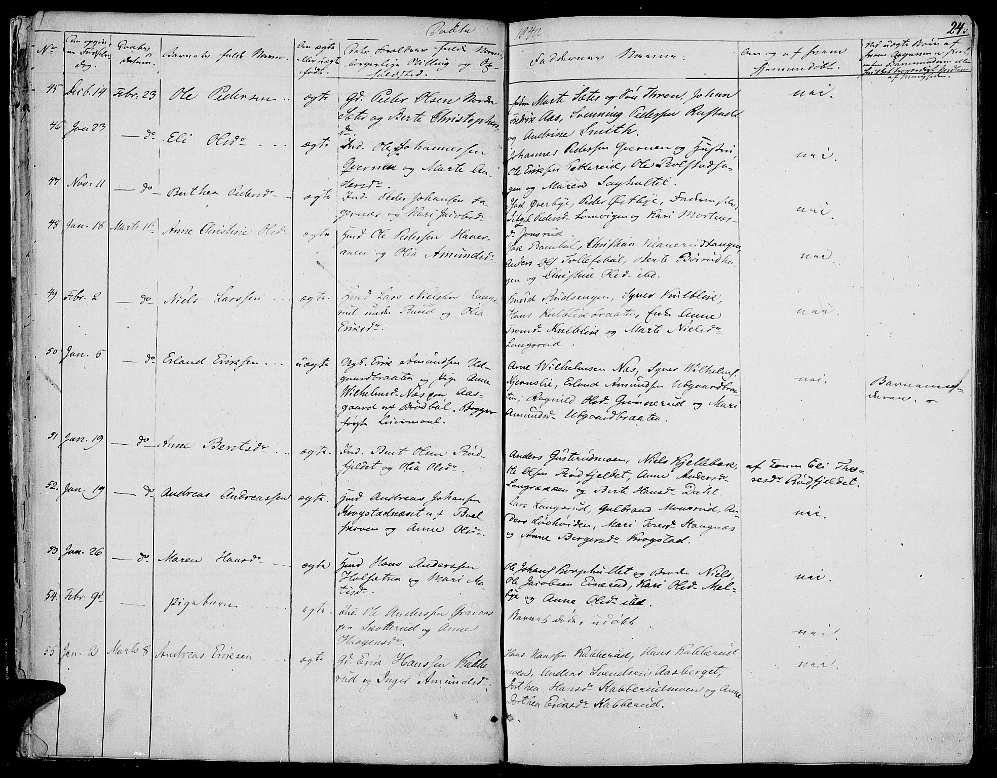 Vinger prestekontor, AV/SAH-PREST-024/H/Ha/Haa/L0008: Ministerialbok nr. 8, 1839-1847, s. 24
