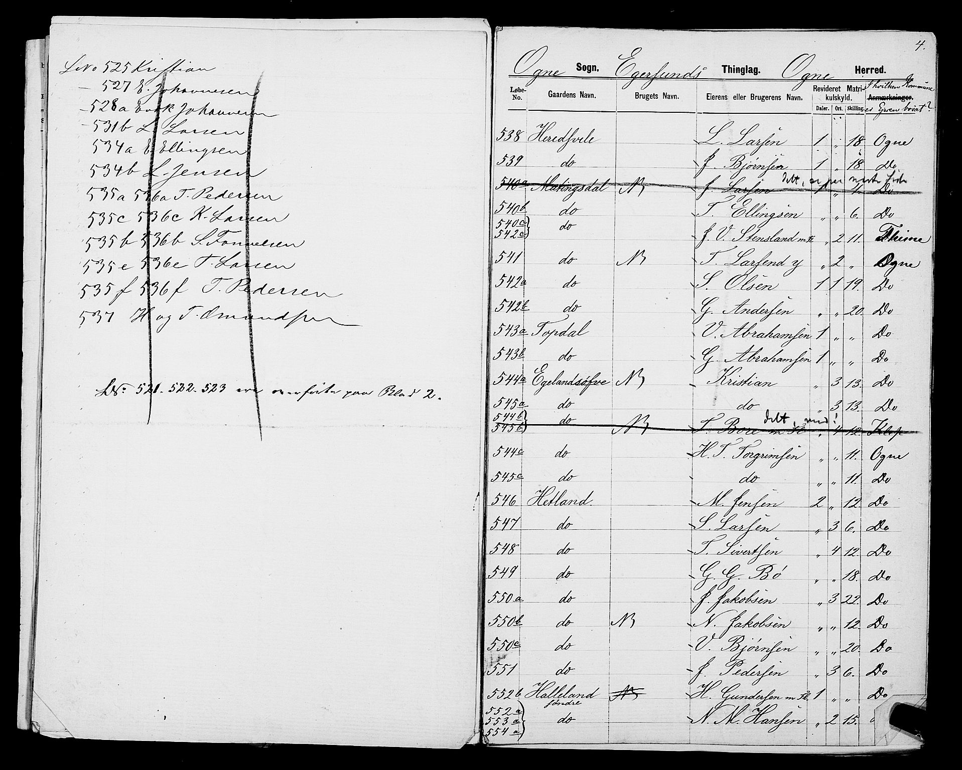 SAST, Folketelling 1875 for 1116L Eigersund prestegjeld, Eigersund landsokn og Ogna sokn, 1875, s. 65