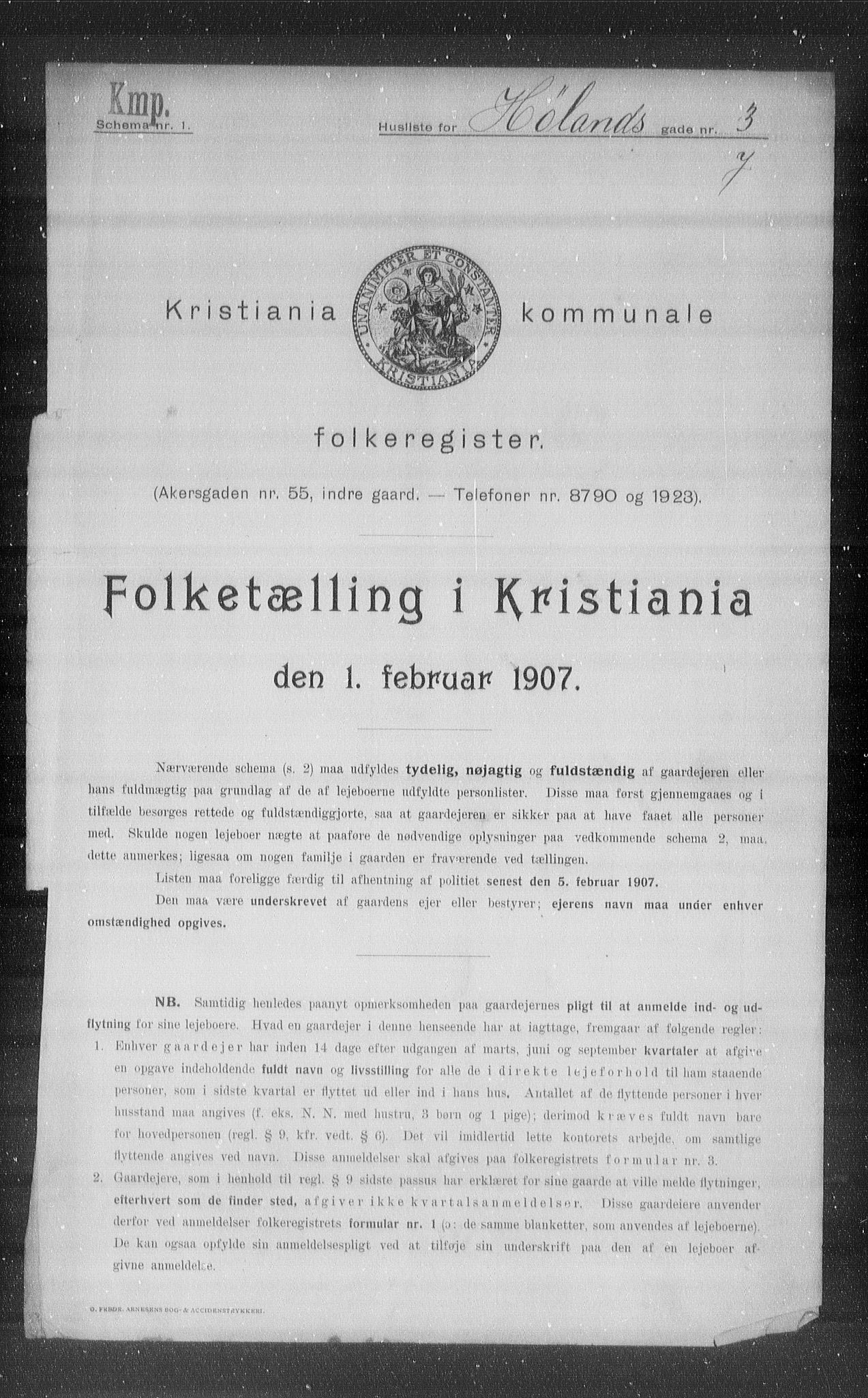 OBA, Kommunal folketelling 1.2.1907 for Kristiania kjøpstad, 1907, s. 21709