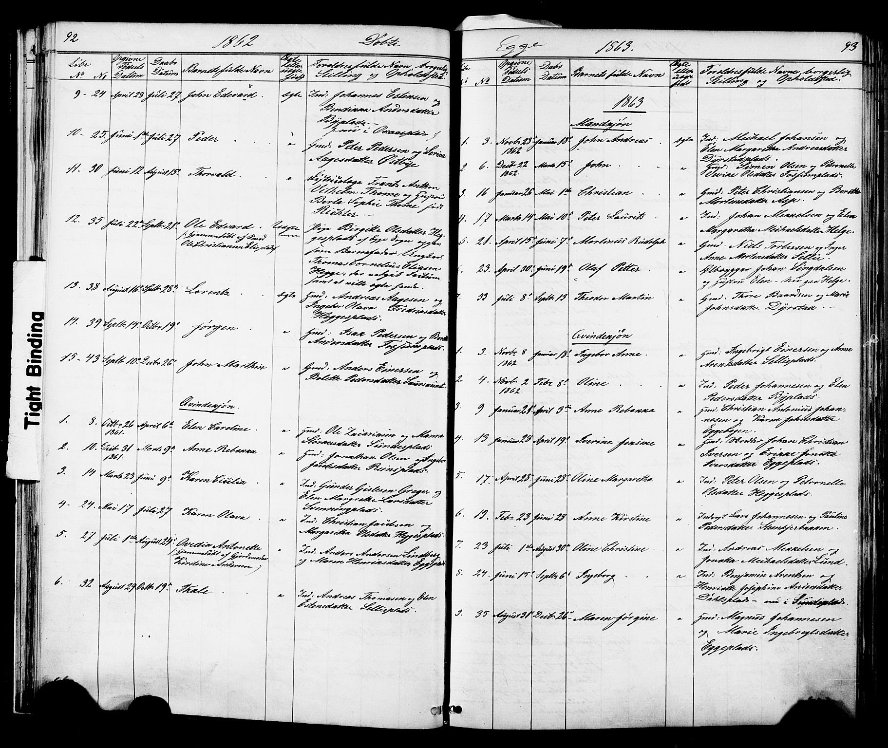 Ministerialprotokoller, klokkerbøker og fødselsregistre - Nord-Trøndelag, AV/SAT-A-1458/739/L0367: Ministerialbok nr. 739A01 /3, 1838-1868, s. 92-93