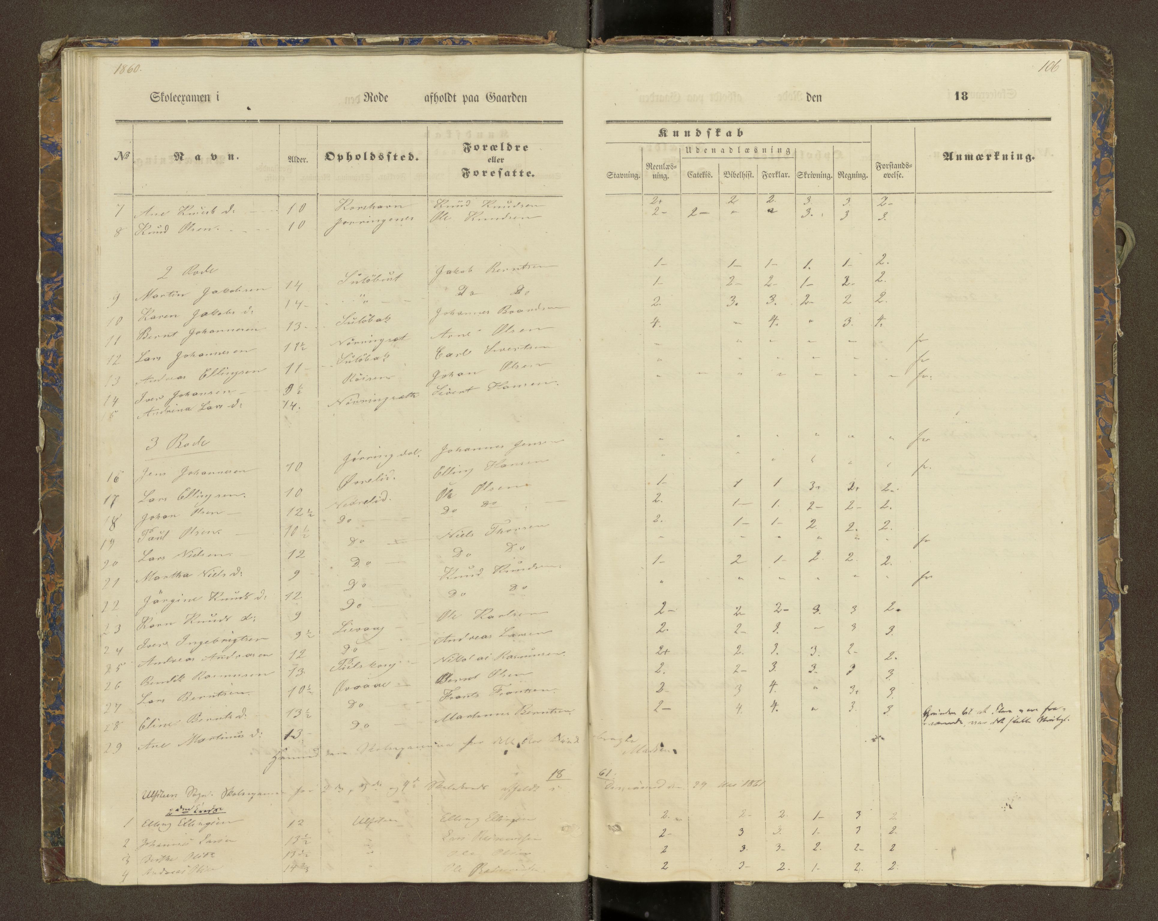 Ulstein sokneprestkontor, SAT/A-1005/1/III/III2/III2f/L0001: Skoleeksamensprotokoll, 1850-1861, s. 106