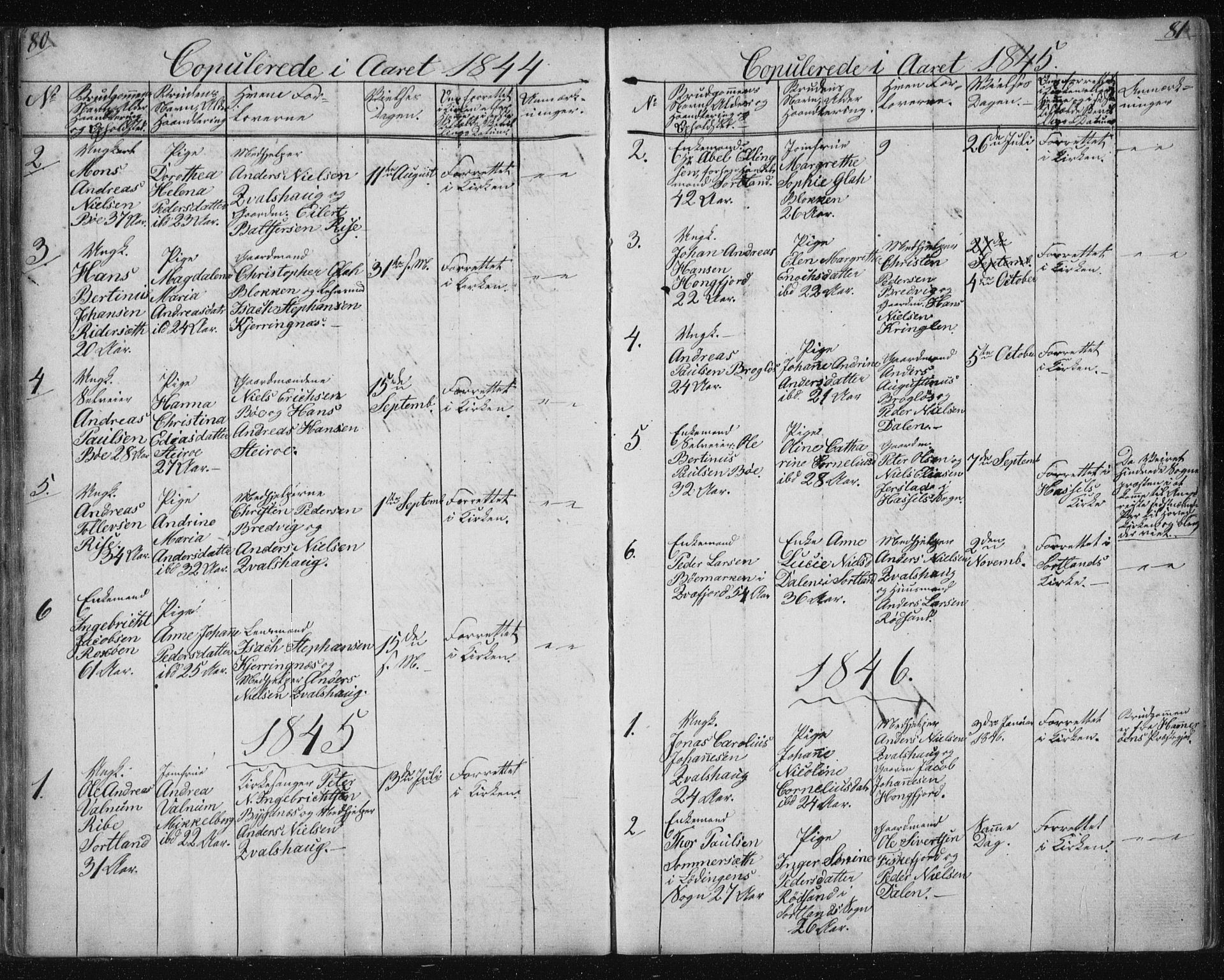 Ministerialprotokoller, klokkerbøker og fødselsregistre - Nordland, SAT/A-1459/895/L1379: Klokkerbok nr. 895C01, 1842-1858, s. 80-81