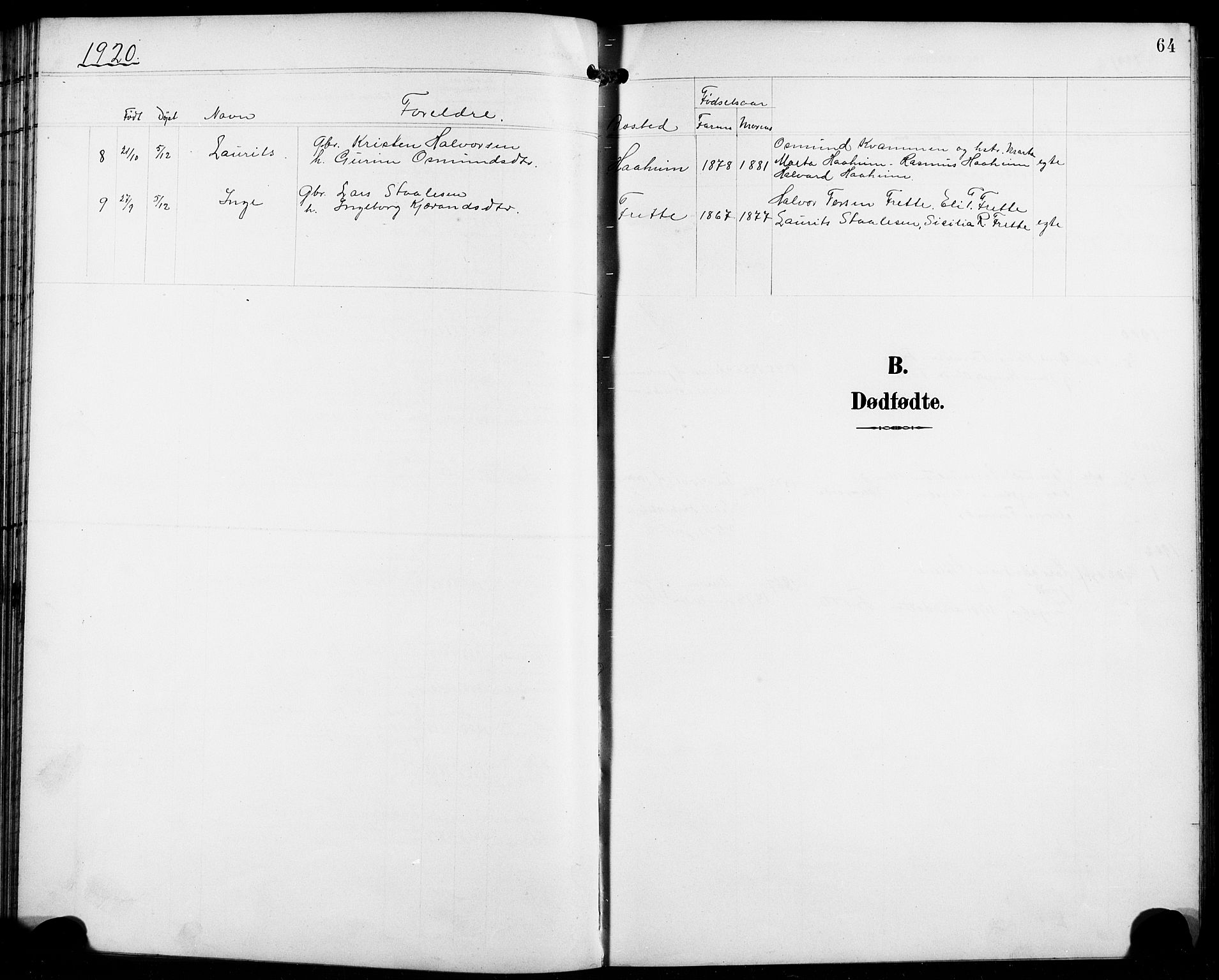 Etne sokneprestembete, SAB/A-75001/H/Hab: Klokkerbok nr. C 5, 1896-1920, s. 64