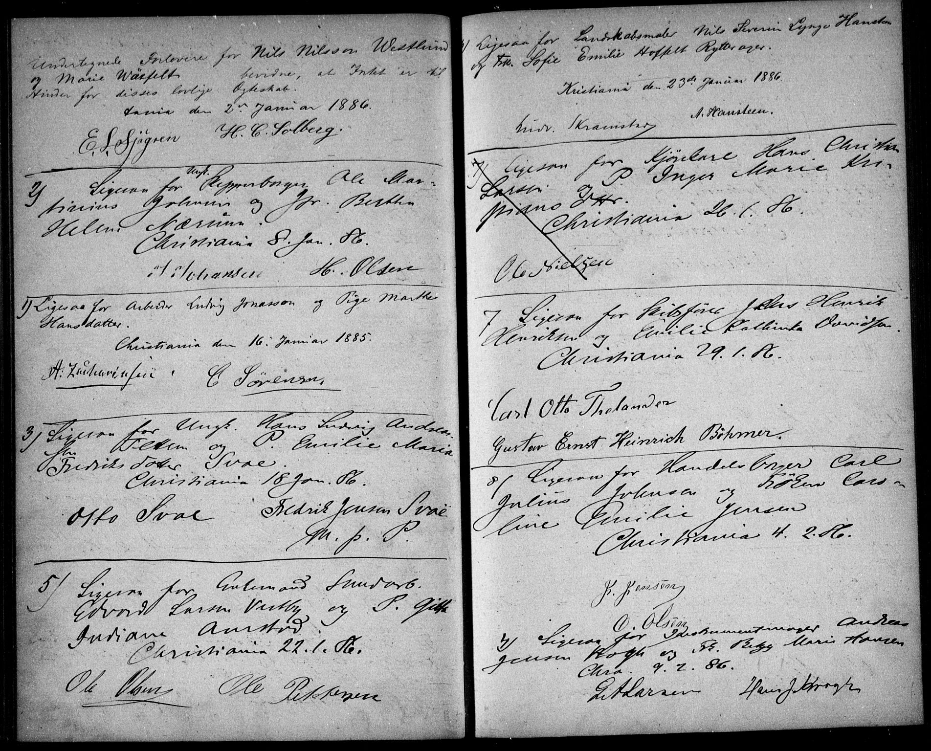 Johannes prestekontor Kirkebøker, SAO/A-10852/H/Ha/L0002: Lysningsprotokoll nr. 2, 1890-1894