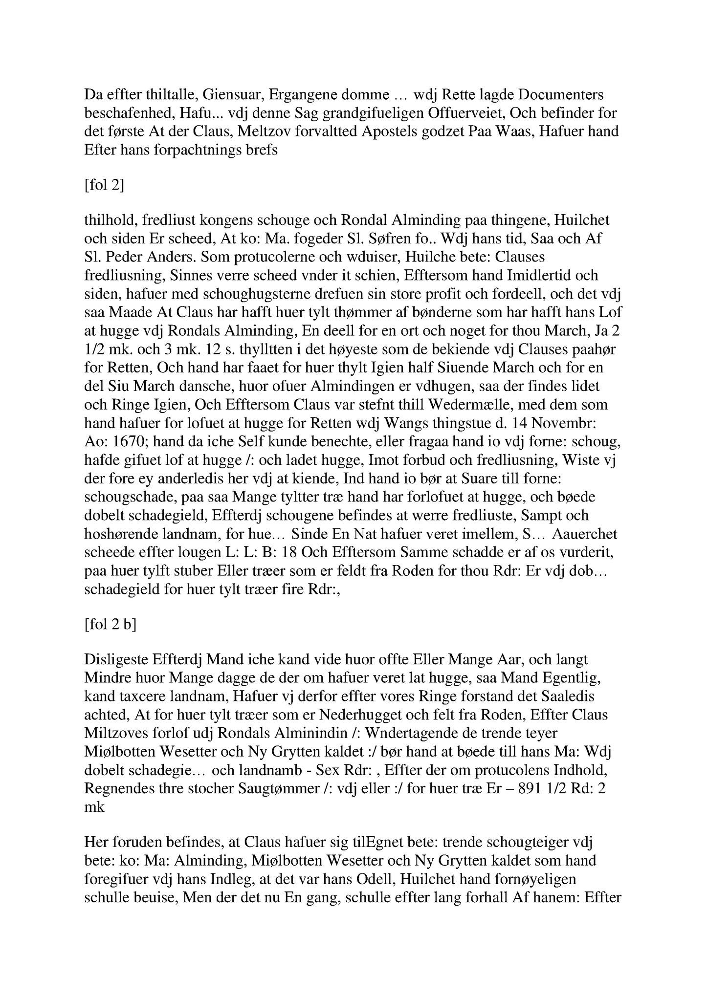 Samling av fulltekstavskrifter, SAB/FULLTEKST/A/12/0058: Hardanger og Voss sorenskriveri, tingbok nr. Ab 14 for Voss, 1681
