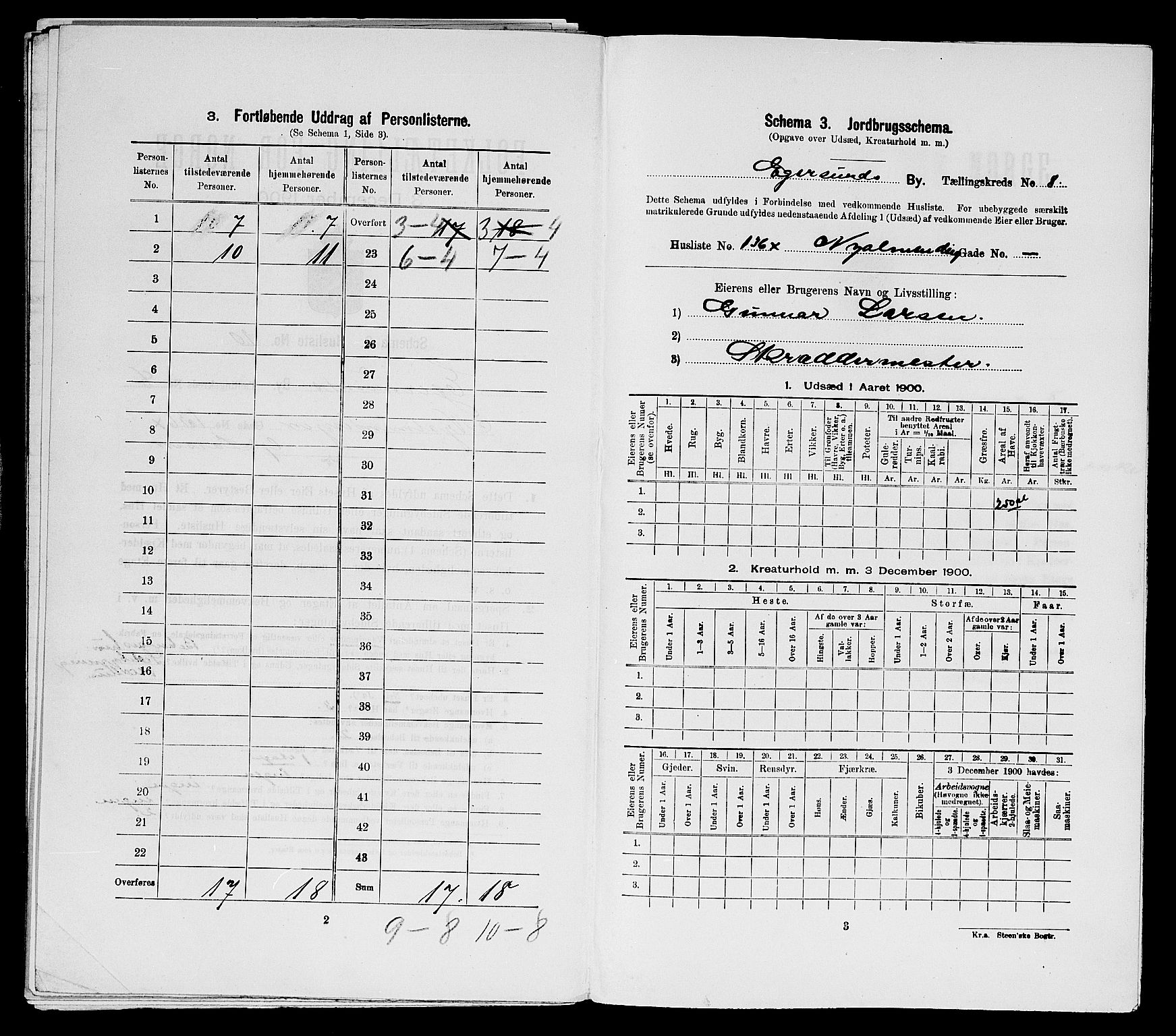 SAST, Folketelling 1900 for 1101 Egersund ladested, 1900, s. 755