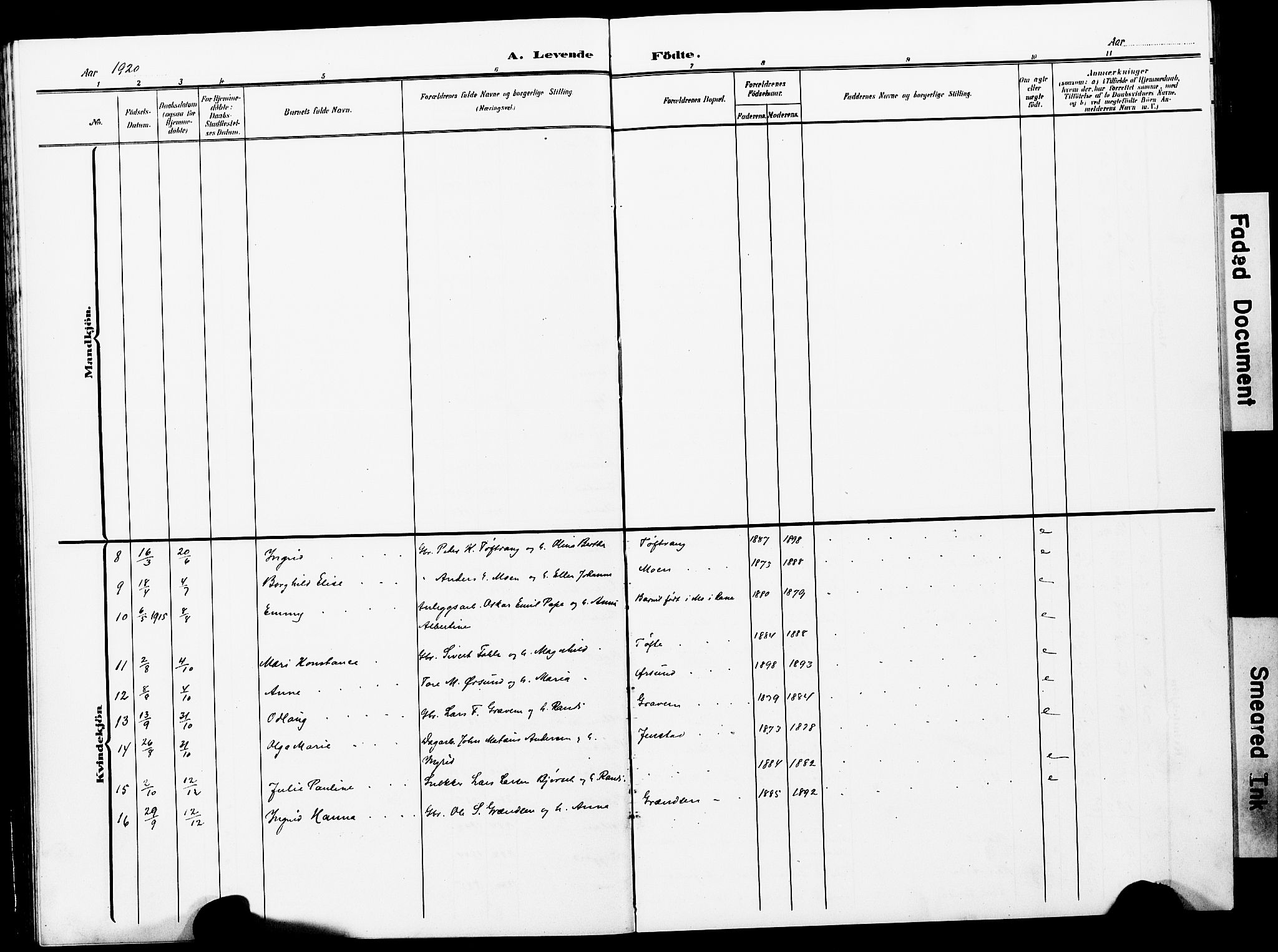 Ministerialprotokoller, klokkerbøker og fødselsregistre - Møre og Romsdal, AV/SAT-A-1454/591/L1020: Klokkerbok nr. 591C01, 1869-1930