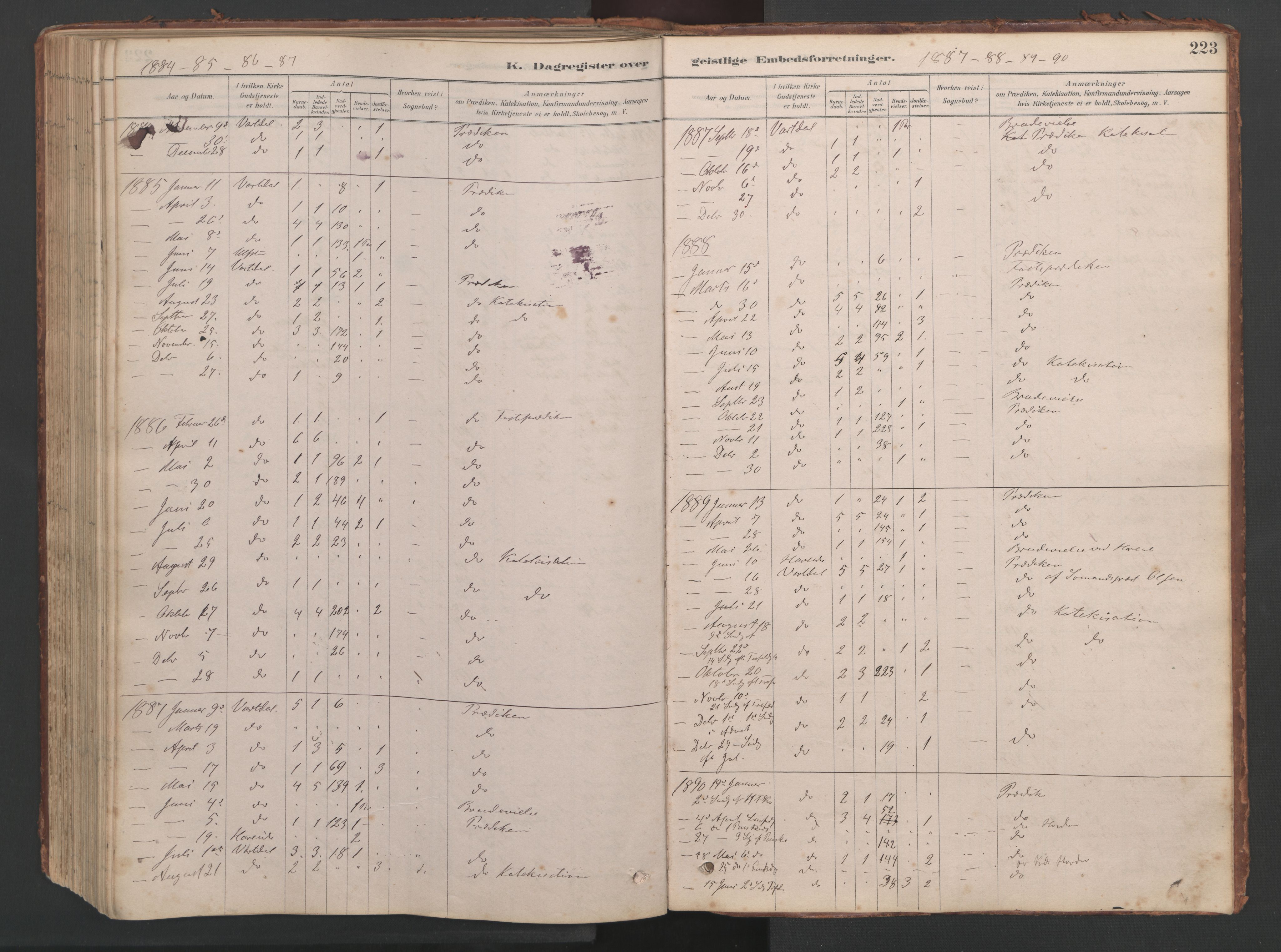 Ministerialprotokoller, klokkerbøker og fødselsregistre - Møre og Romsdal, AV/SAT-A-1454/514/L0201: Klokkerbok nr. 514C01, 1878-1919, s. 223