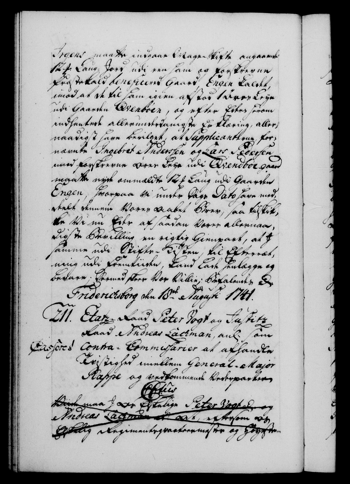 Danske Kanselli 1572-1799, AV/RA-EA-3023/F/Fc/Fca/Fcab/L0029: Norske tegnelser, 1741-1743, s. 217b