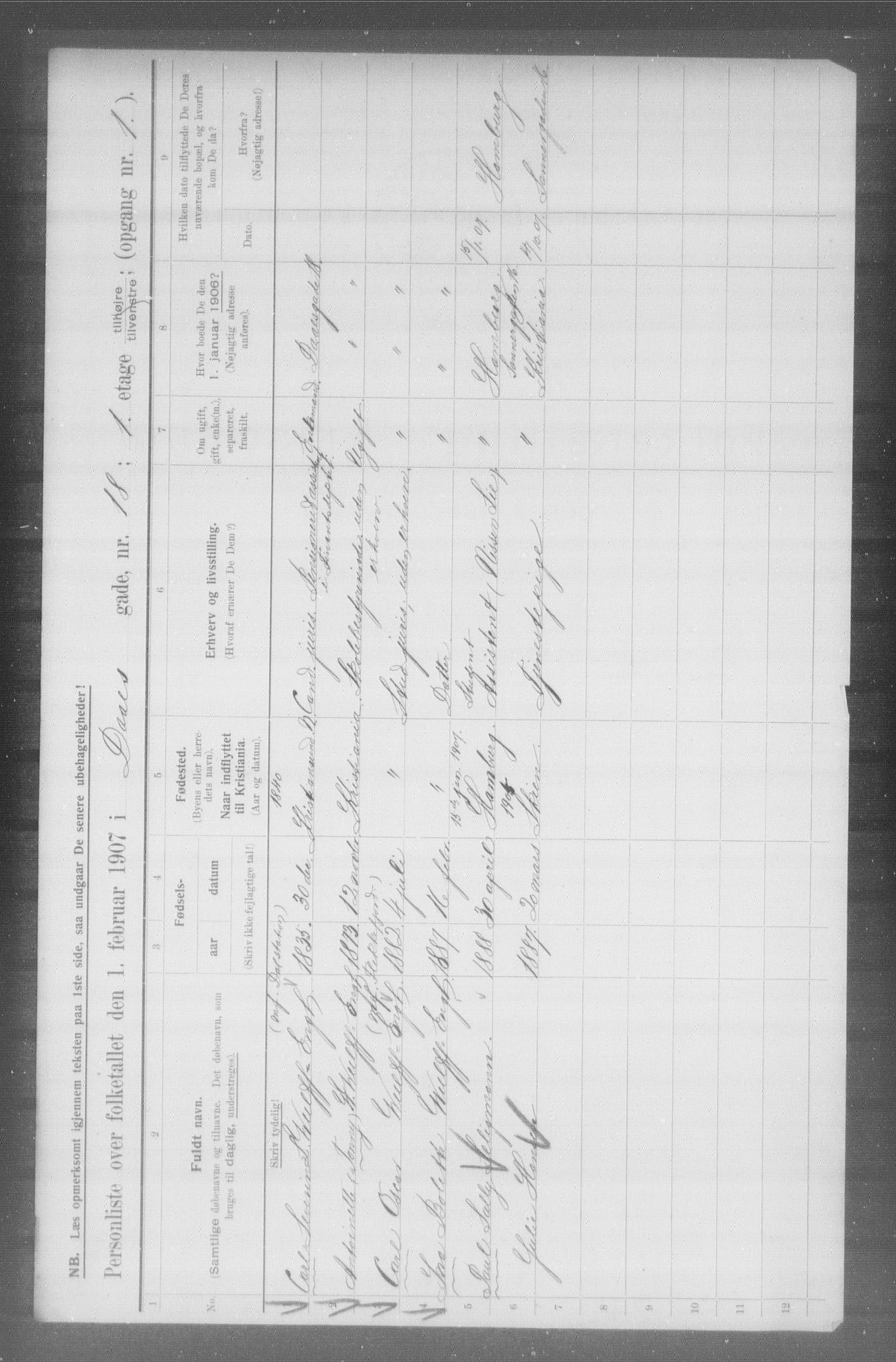 OBA, Kommunal folketelling 1.2.1907 for Kristiania kjøpstad, 1907, s. 9180