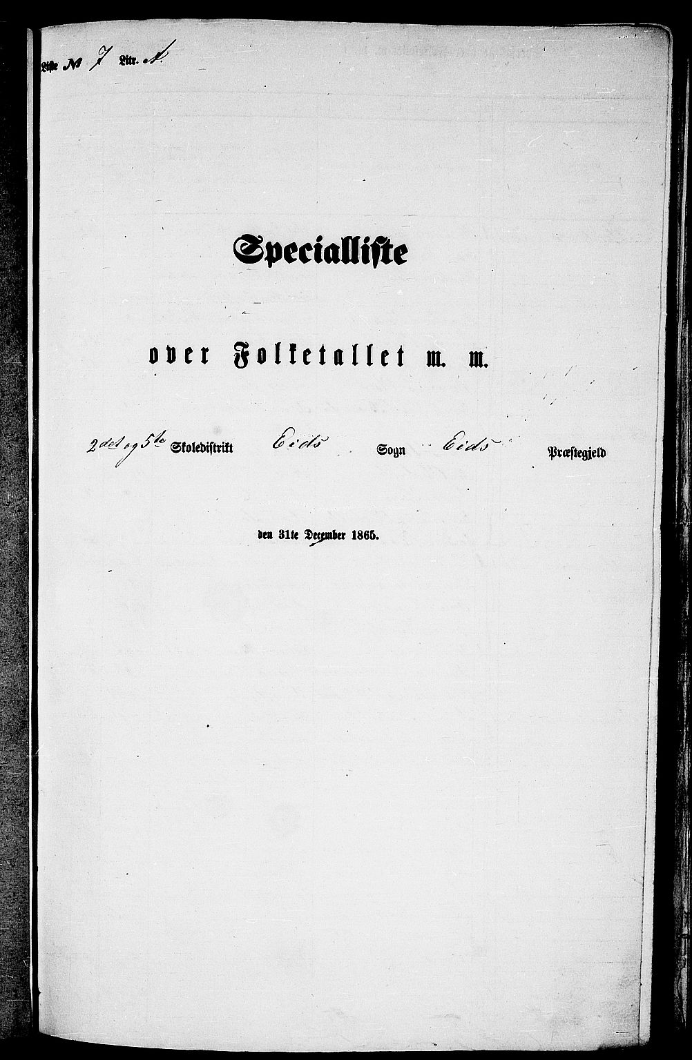 RA, Folketelling 1865 for 1443P Eid prestegjeld, 1865, s. 97