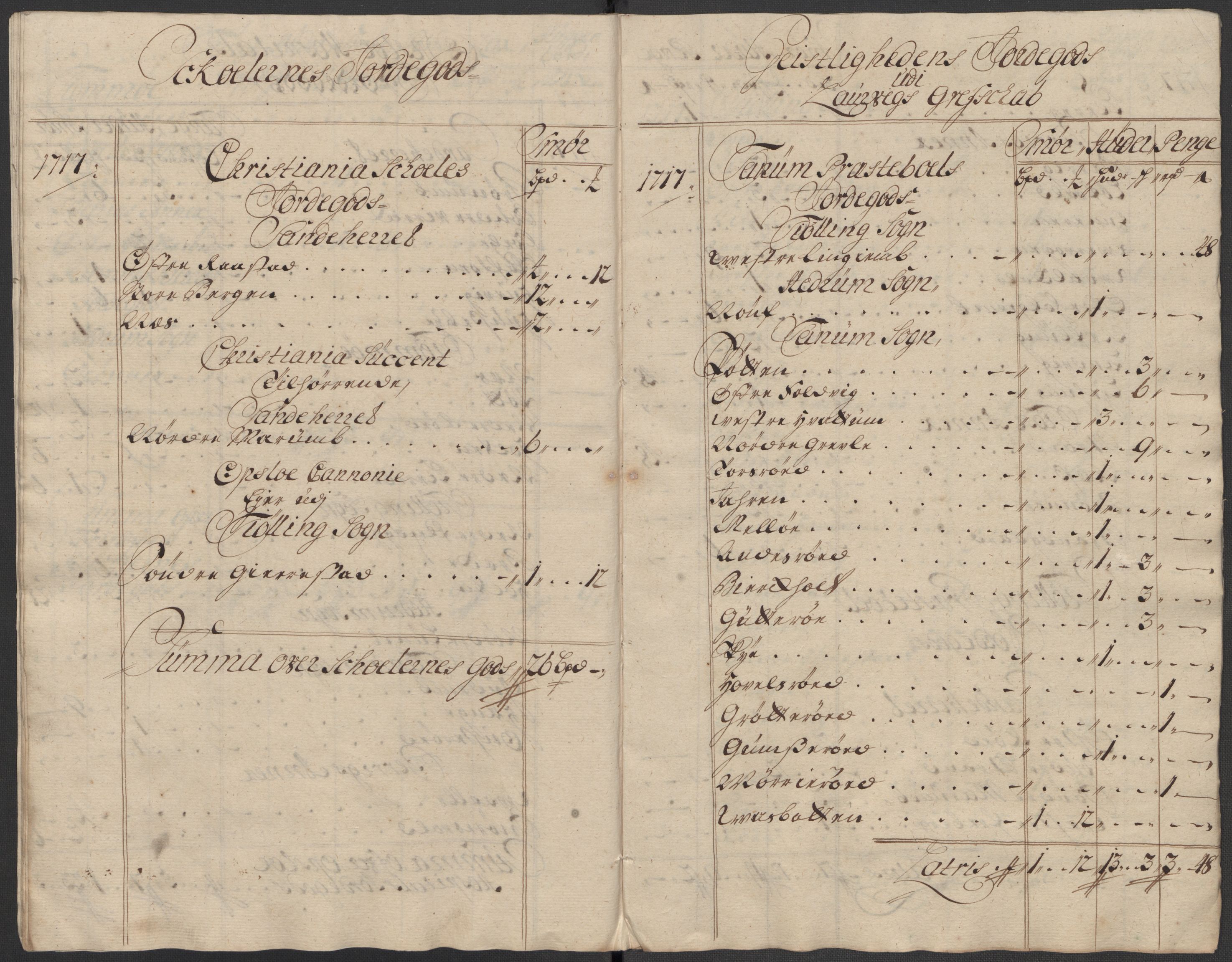 Rentekammeret inntil 1814, Reviderte regnskaper, Fogderegnskap, RA/EA-4092/R33/L1987: Fogderegnskap Larvik grevskap, 1716-1717, s. 623