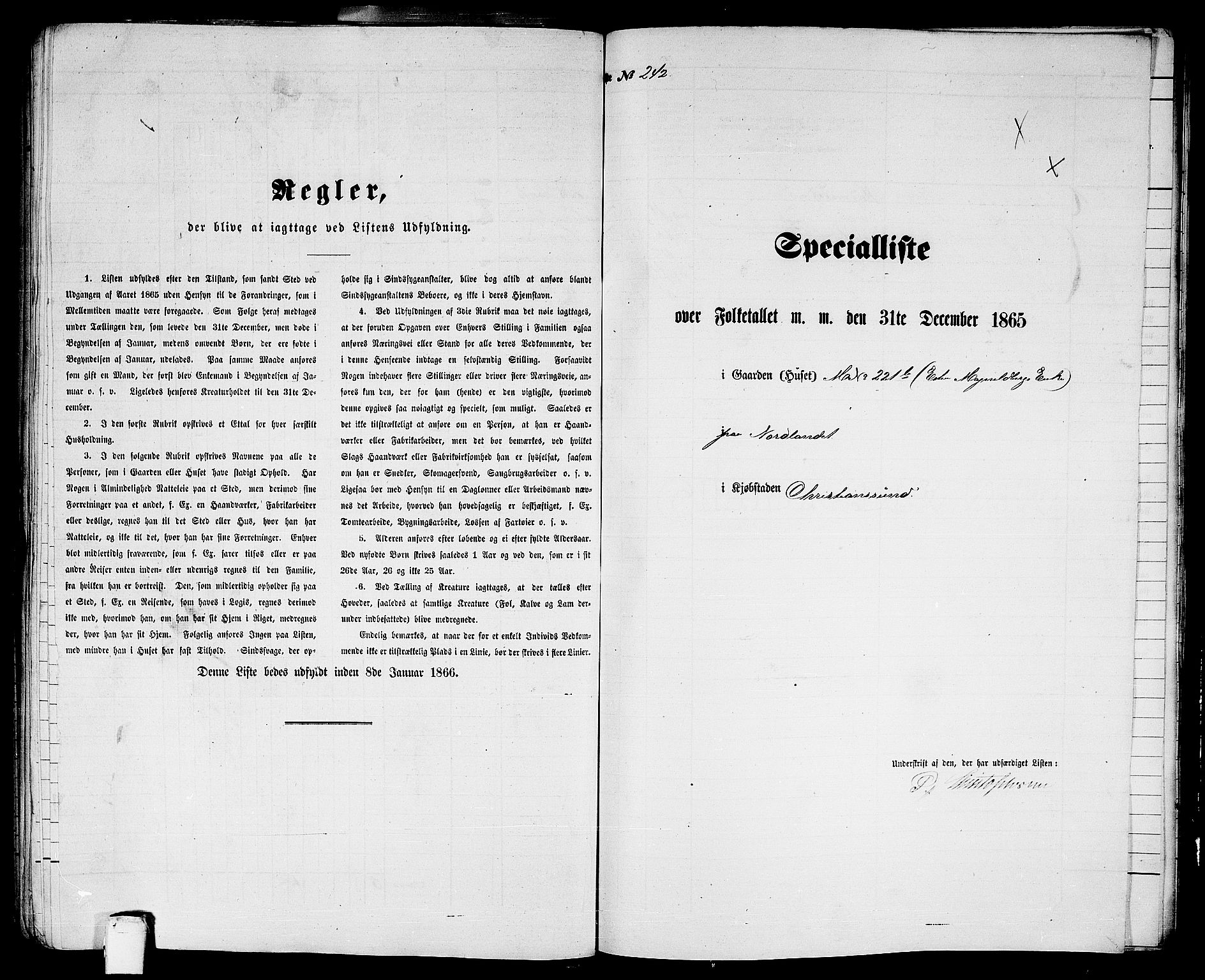 RA, Folketelling 1865 for 1503B Kristiansund prestegjeld, Kristiansund kjøpstad, 1865, s. 493