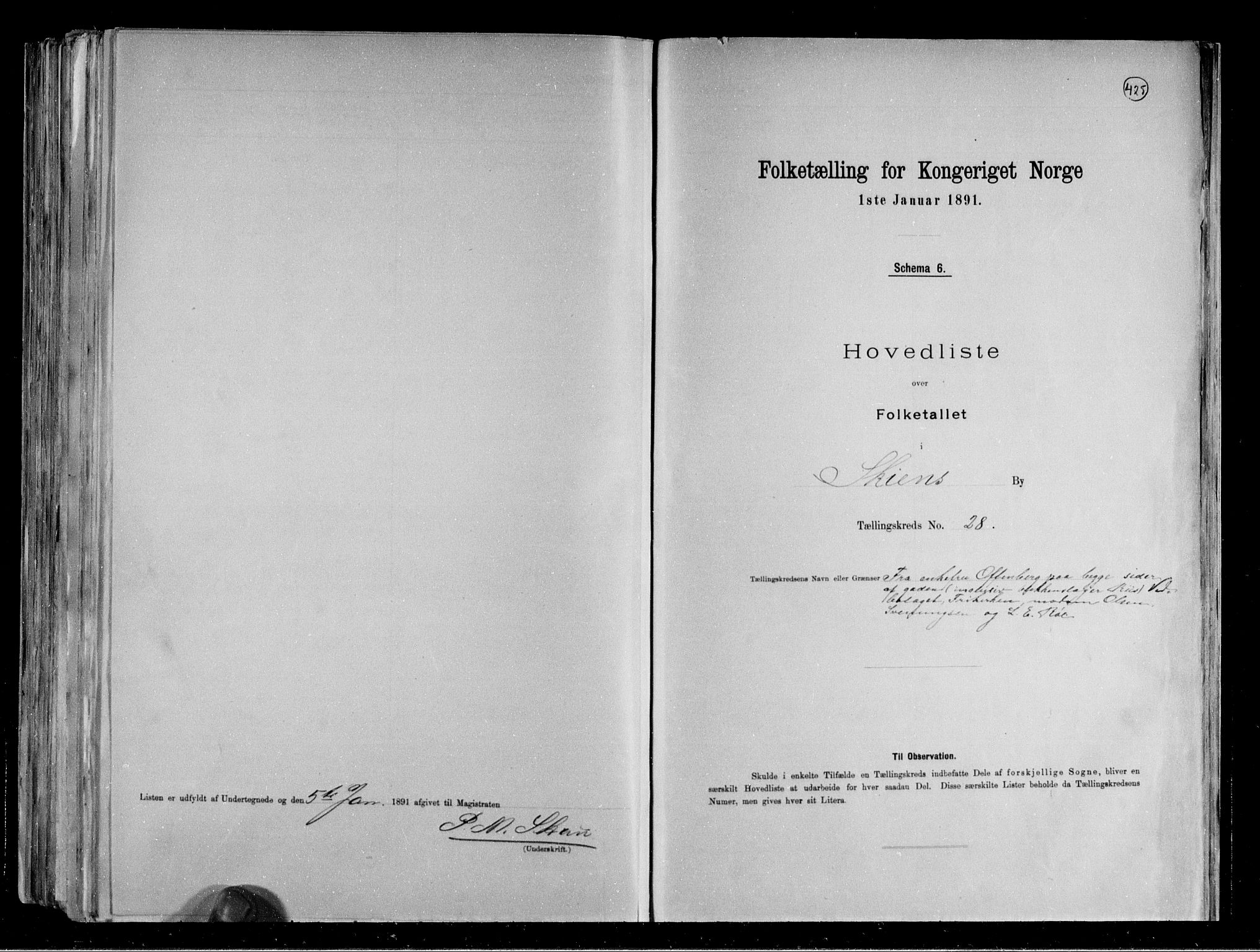 RA, Folketelling 1891 for 0806 Skien kjøpstad, 1891, s. 63