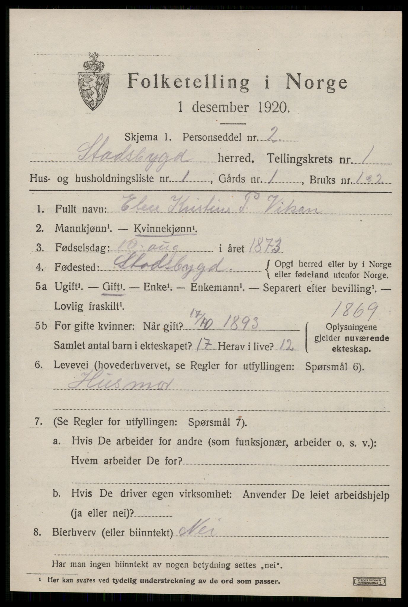 SAT, Folketelling 1920 for 1625 Stadsbygd herred, 1920, s. 668