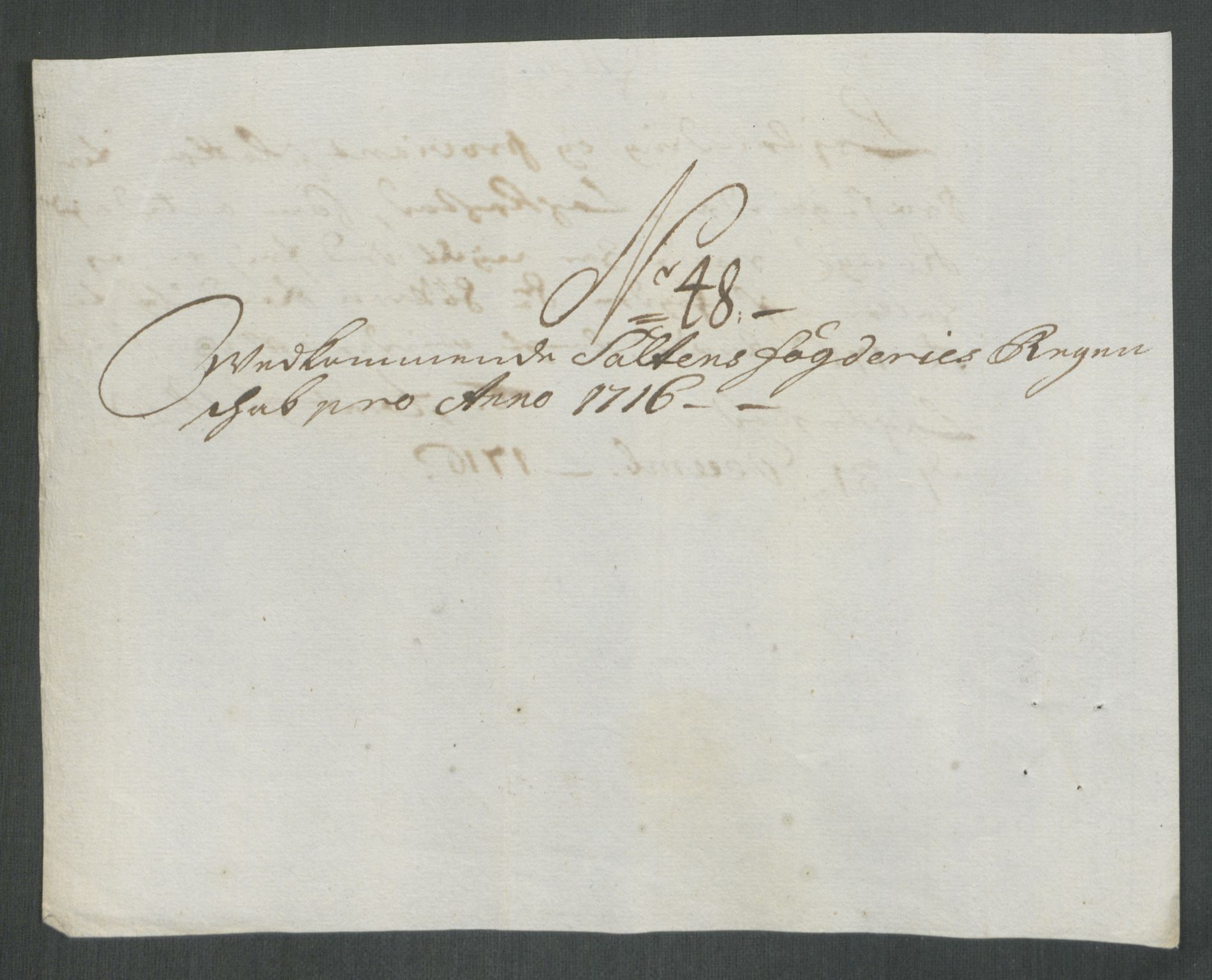 Rentekammeret inntil 1814, Reviderte regnskaper, Fogderegnskap, RA/EA-4092/R66/L4586: Fogderegnskap Salten, 1716, s. 263