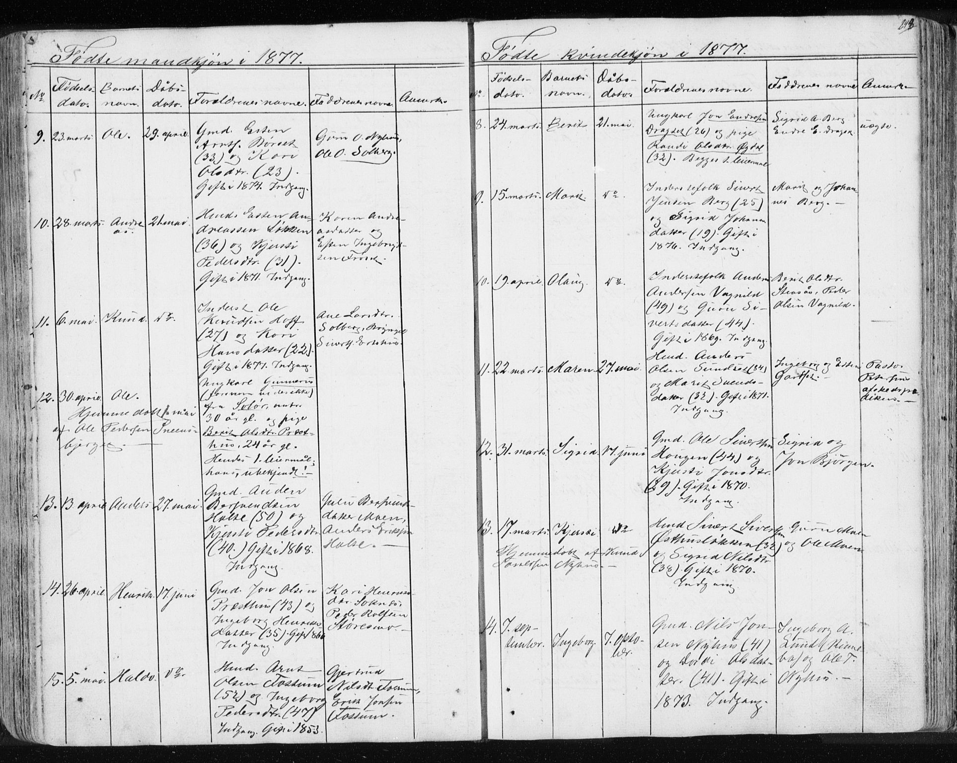 Ministerialprotokoller, klokkerbøker og fødselsregistre - Sør-Trøndelag, SAT/A-1456/689/L1043: Klokkerbok nr. 689C02, 1816-1892, s. 243