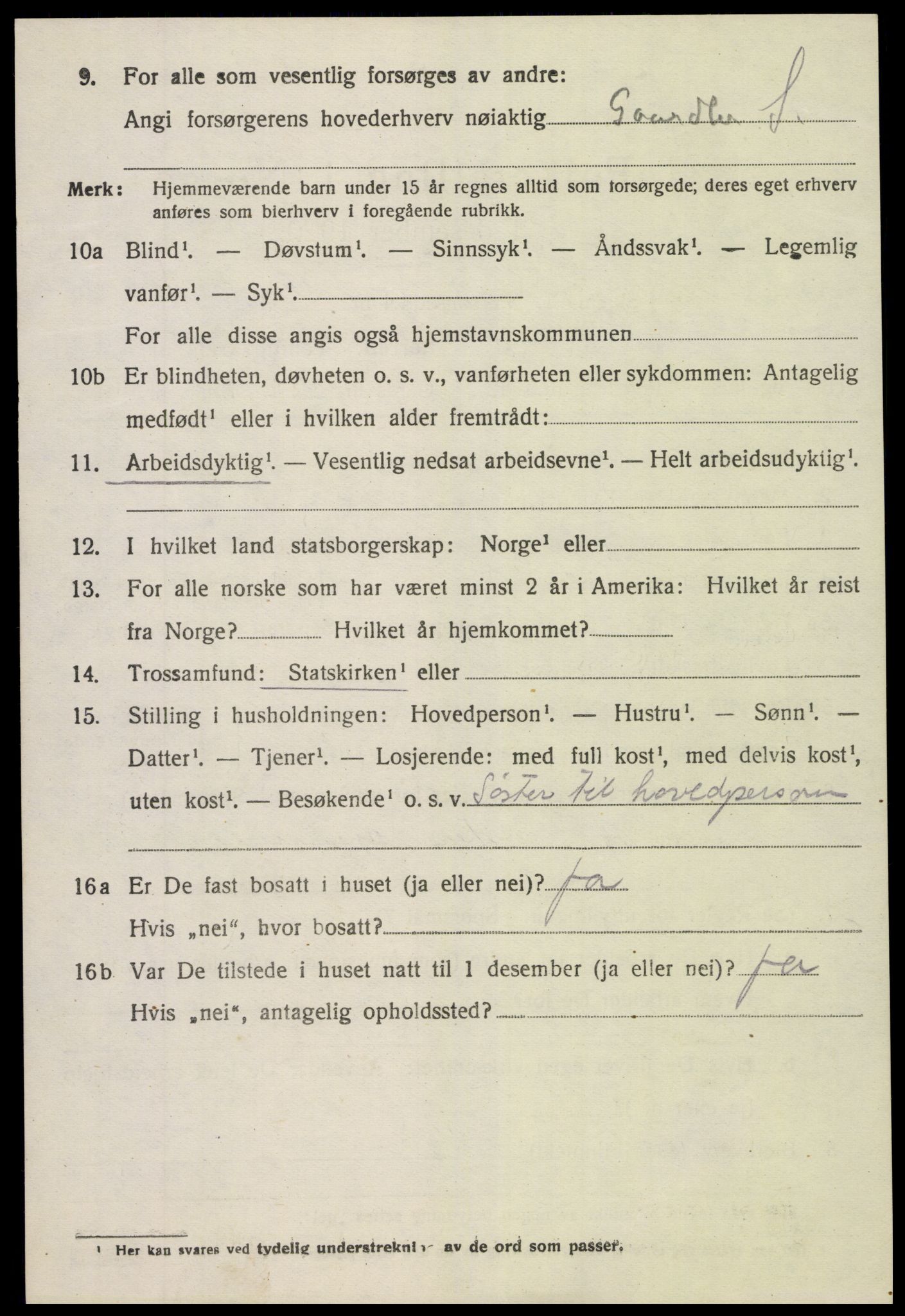 SAK, Folketelling 1920 for 0913 Søndeled herred, 1920, s. 3704