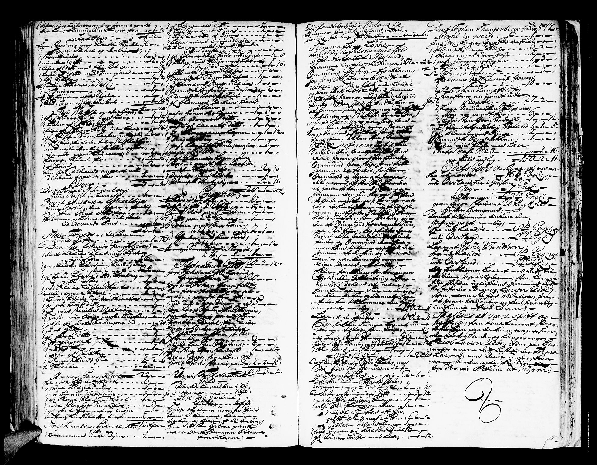 Mandal sorenskriveri, SAK/1221-0005/001/H/Hc/L0008: Skifteprotokoll med register, original i eske nr 4a, 1693-1702, s. 511b-512a