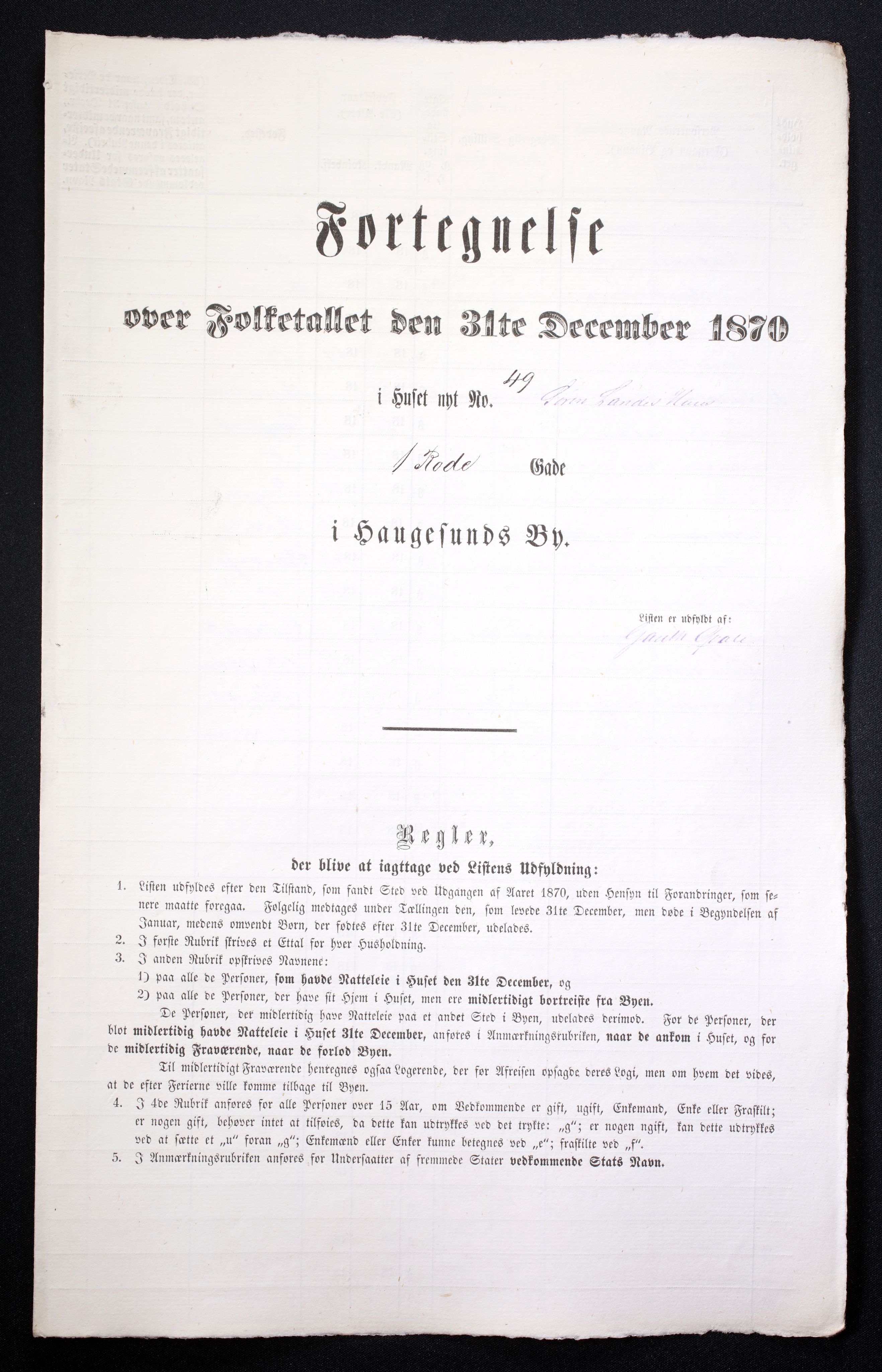 RA, Folketelling 1870 for 1106 Haugesund kjøpstad, 1870, s. 70