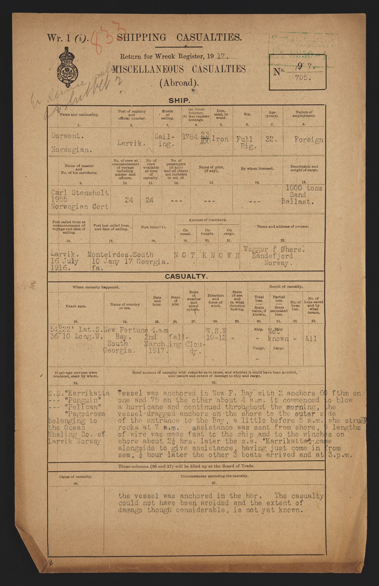 Sjøfartsdirektoratet med forløpere, skipsmapper slettede skip, RA/S-4998/F/Fa/L0238: --, 1868-1925, s. 112