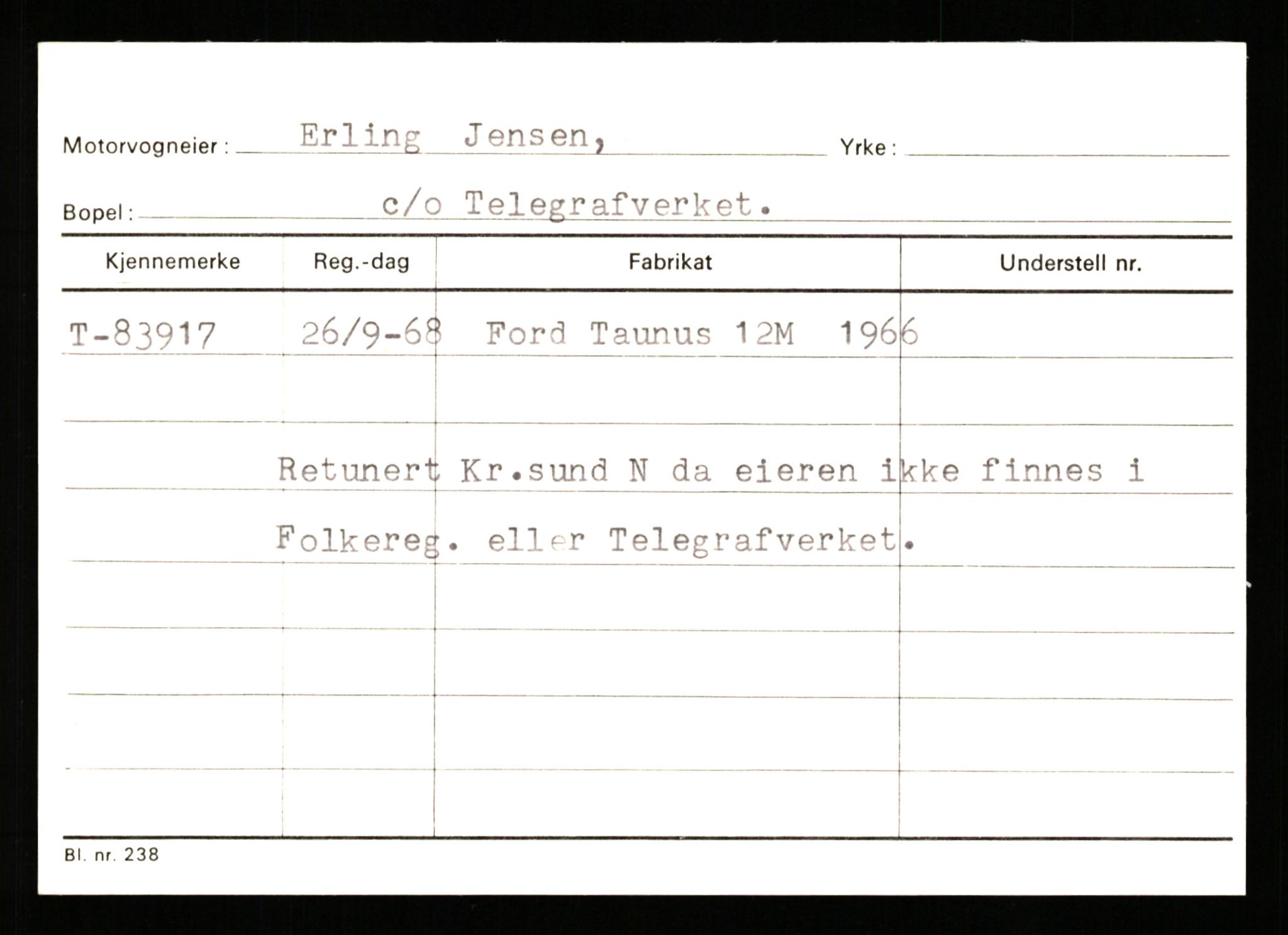 Stavanger trafikkstasjon, AV/SAST-A-101942/0/G/L0008: Registreringsnummer: 67519 - 84533, 1930-1971, s. 3000