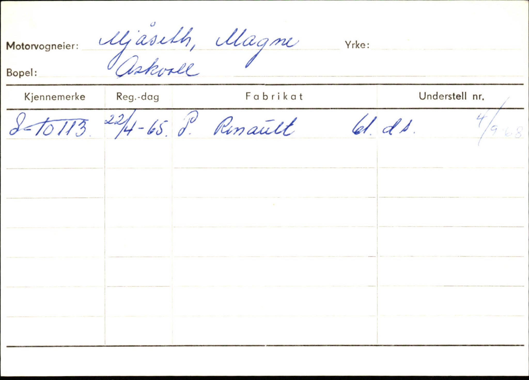 Statens vegvesen, Sogn og Fjordane vegkontor, AV/SAB-A-5301/4/F/L0132: Eigarregister Askvoll A-Å. Balestrand A-Å, 1945-1975, s. 860