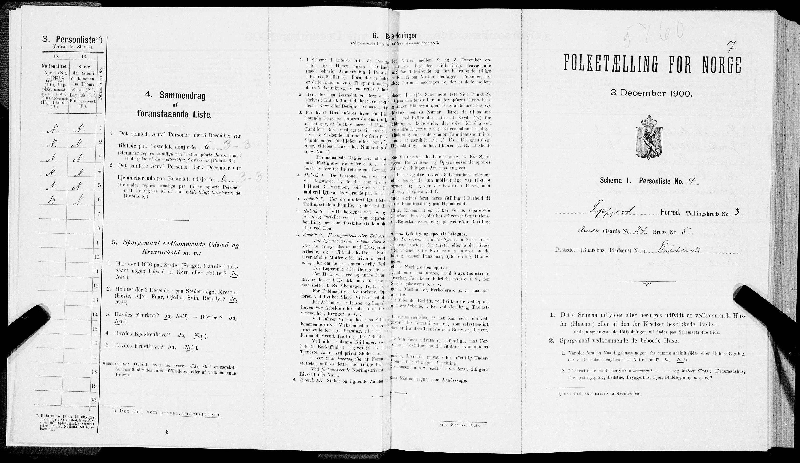 SAT, Folketelling 1900 for 1850 Tysfjord herred, 1900, s. 303