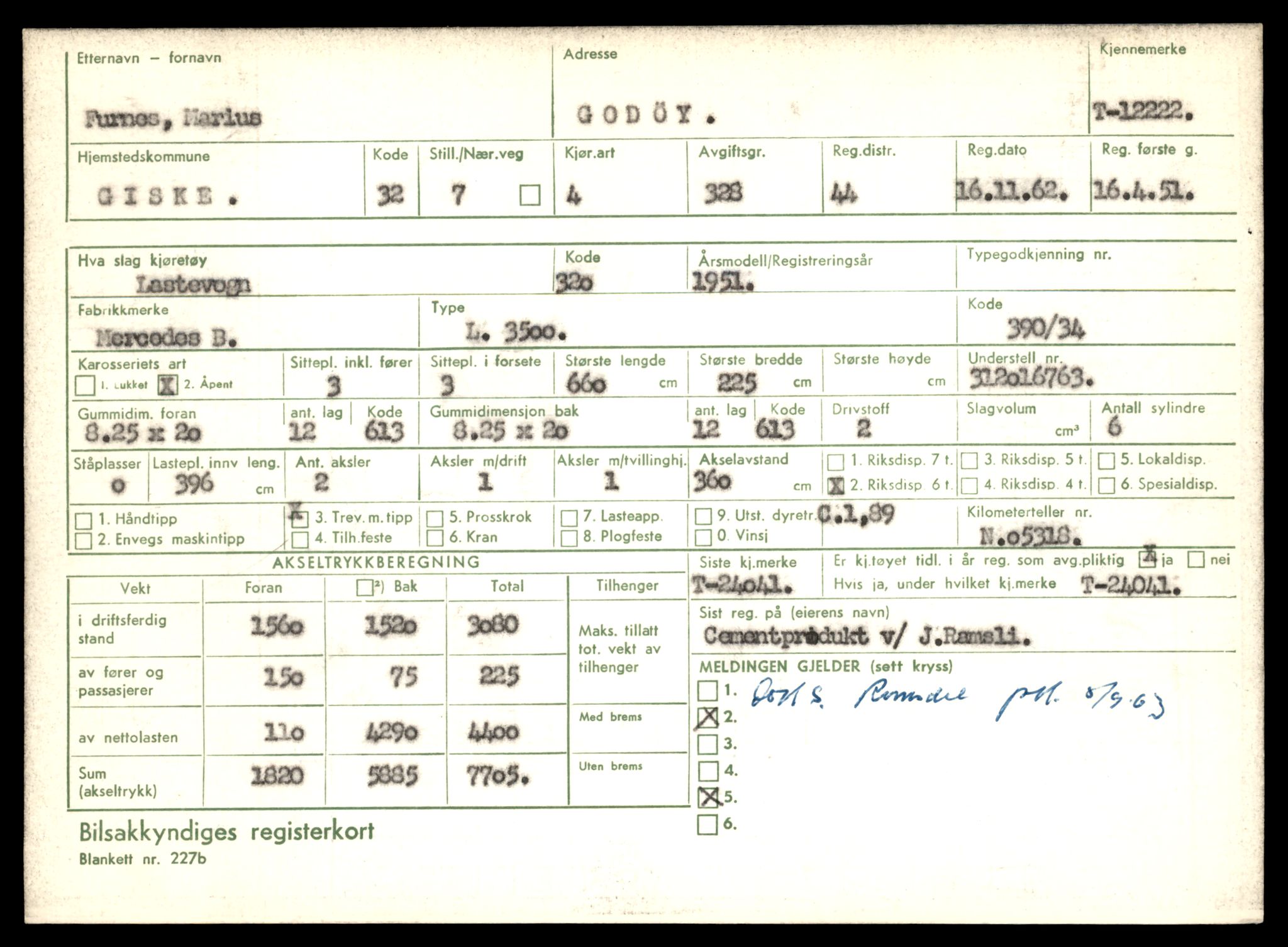 Møre og Romsdal vegkontor - Ålesund trafikkstasjon, AV/SAT-A-4099/F/Fe/L0033: Registreringskort for kjøretøy T 12151 - T 12474, 1927-1998, s. 1873