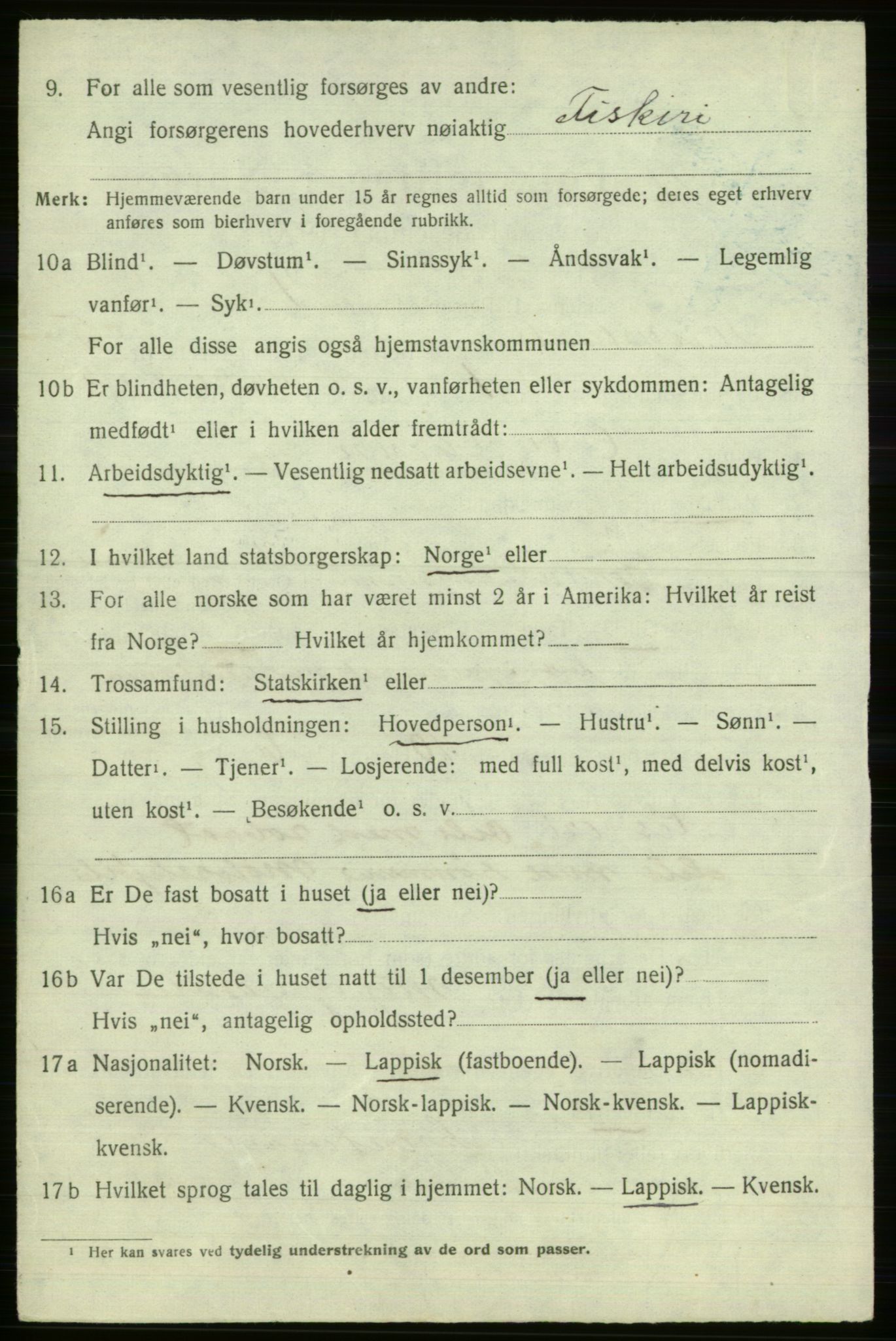 SATØ, Folketelling 1920 for 2016 Sørøysund herred, 1920, s. 2333