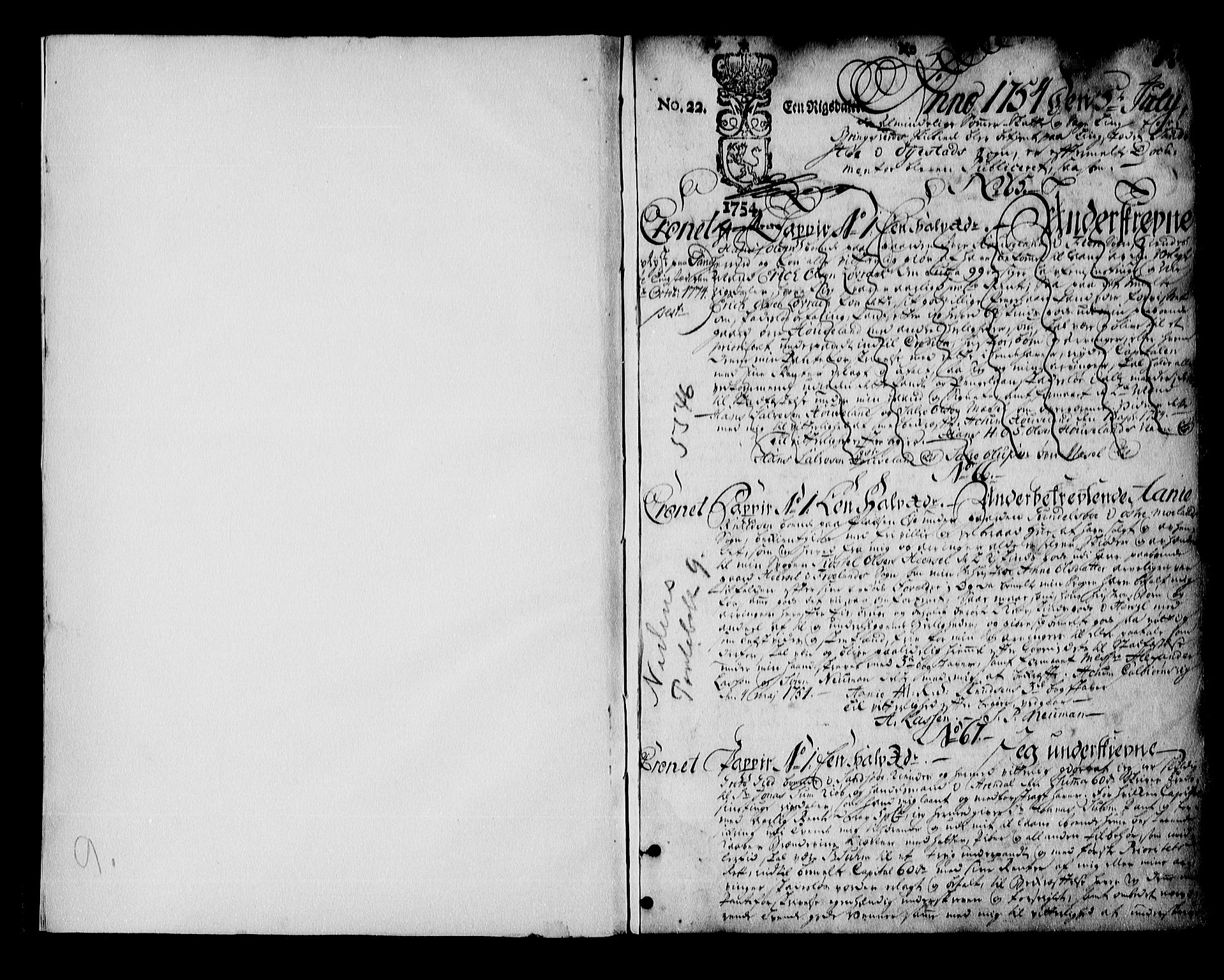 Nedenes sorenskriveri før 1824, SAK/1221-0007/G/Gb/L0009: Pantebok nr. 9, 1754-1759, s. 1