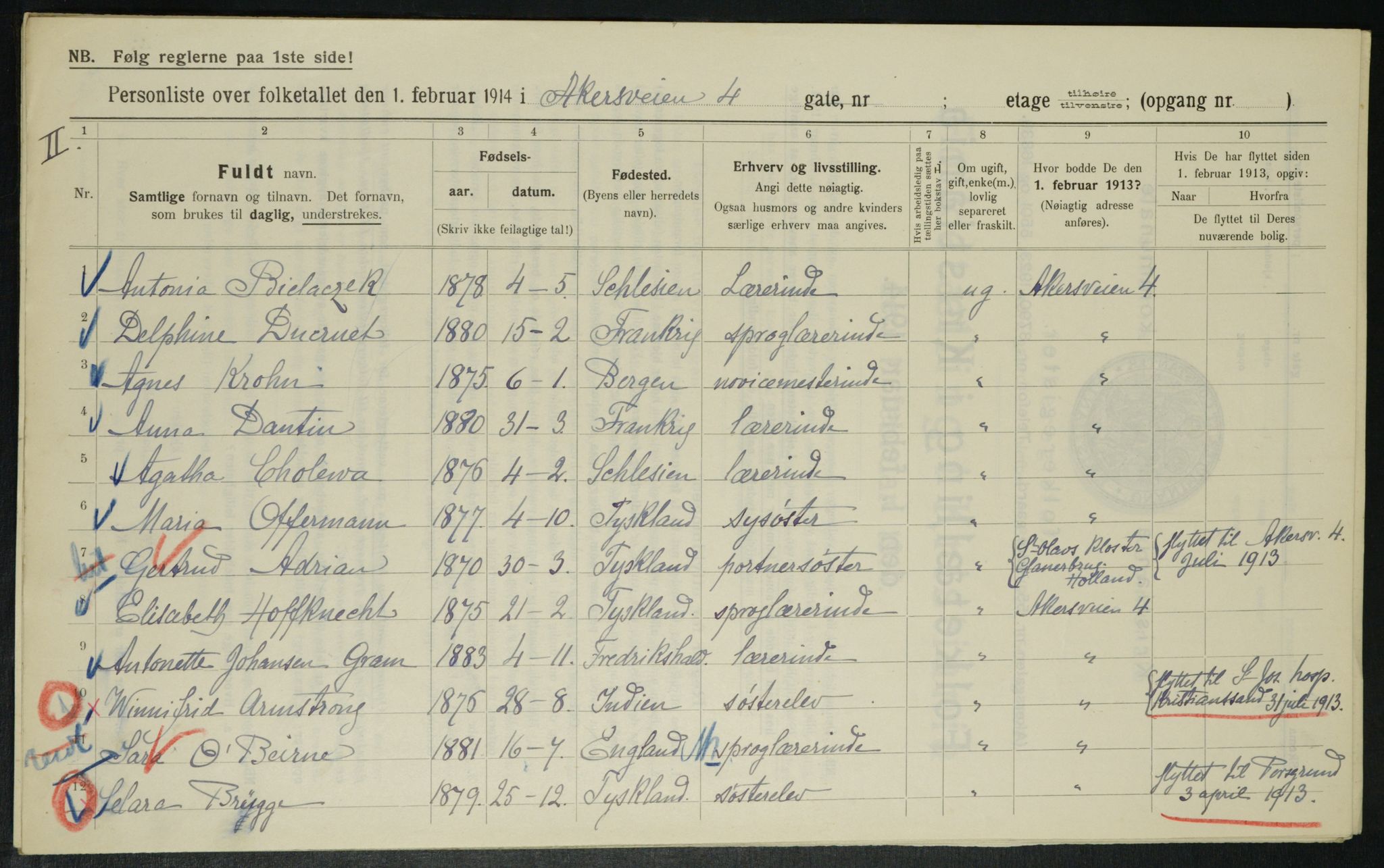 OBA, Kommunal folketelling 1.2.1914 for Kristiania, 1914, s. 805