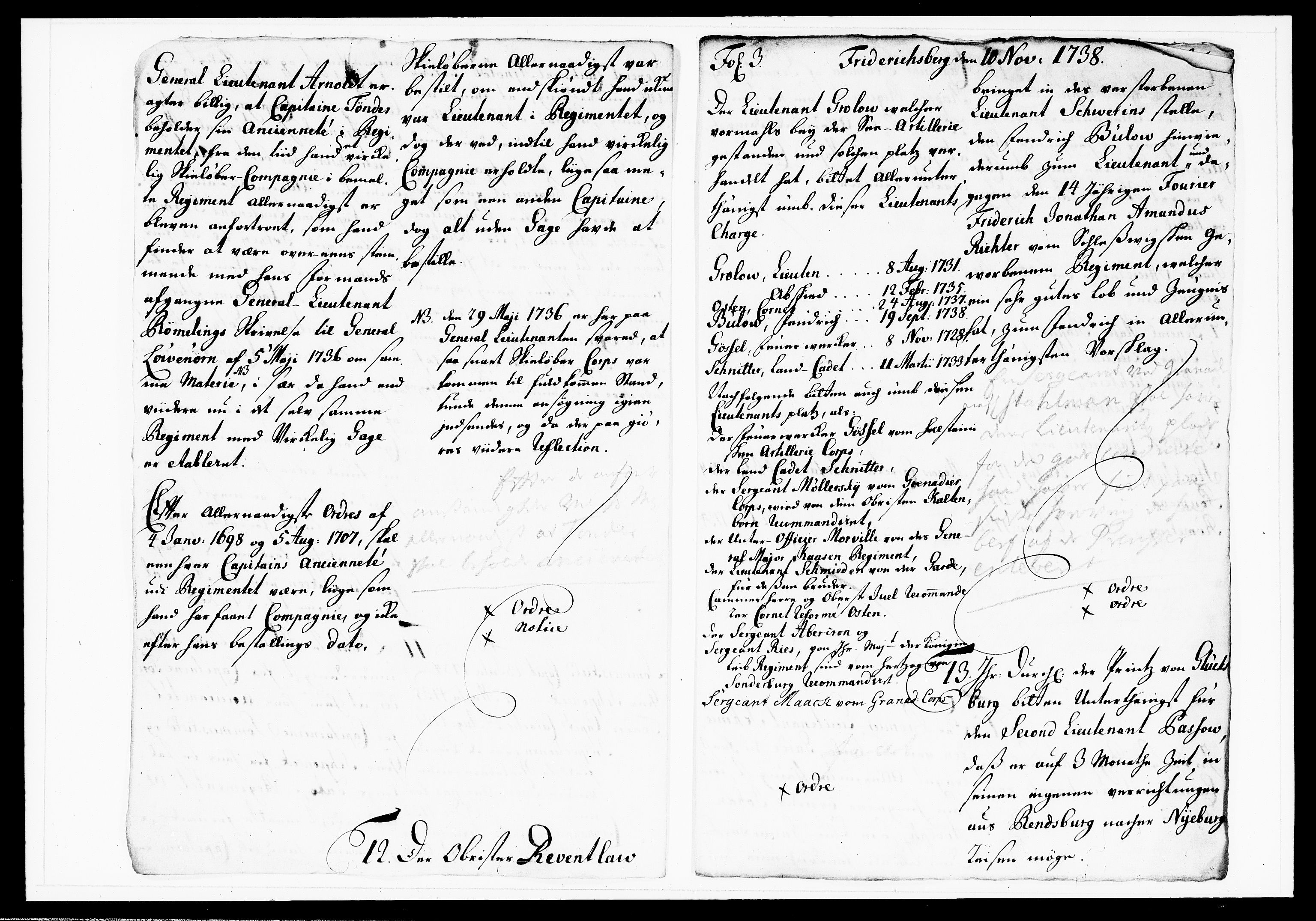 Krigskollegiet, Krigskancelliet, DRA/A-0006/-/1143-1150: Refererede sager, 1738, s. 469