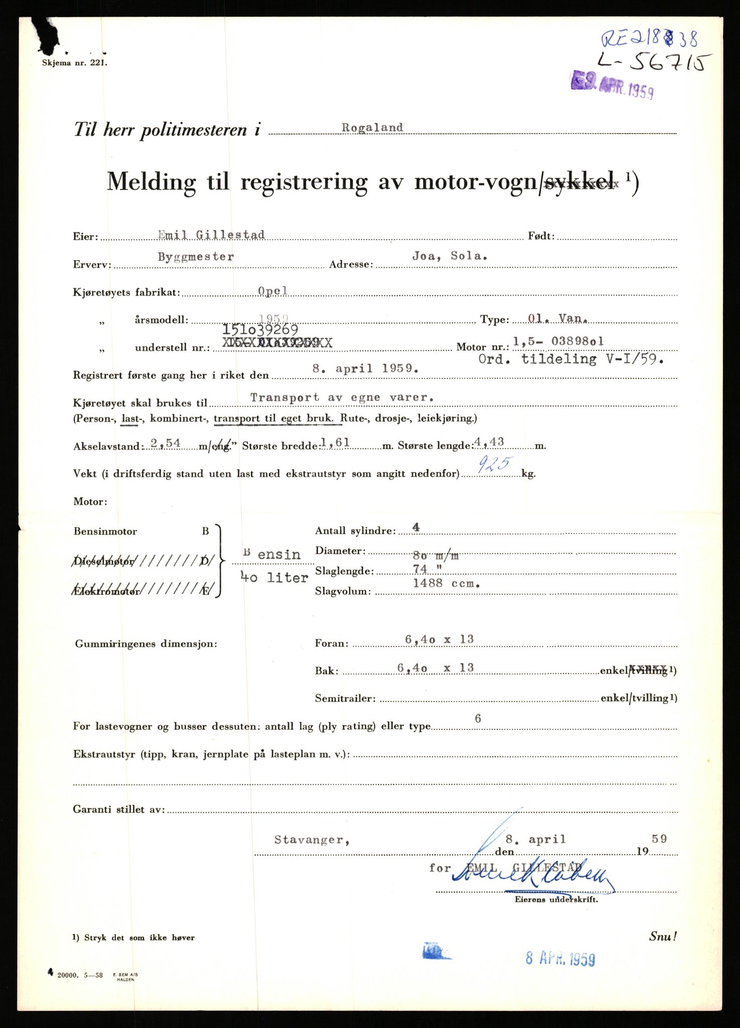 Stavanger trafikkstasjon, AV/SAST-A-101942/0/F/L0056: L-56500 - L-57199, 1930-1971, s. 682