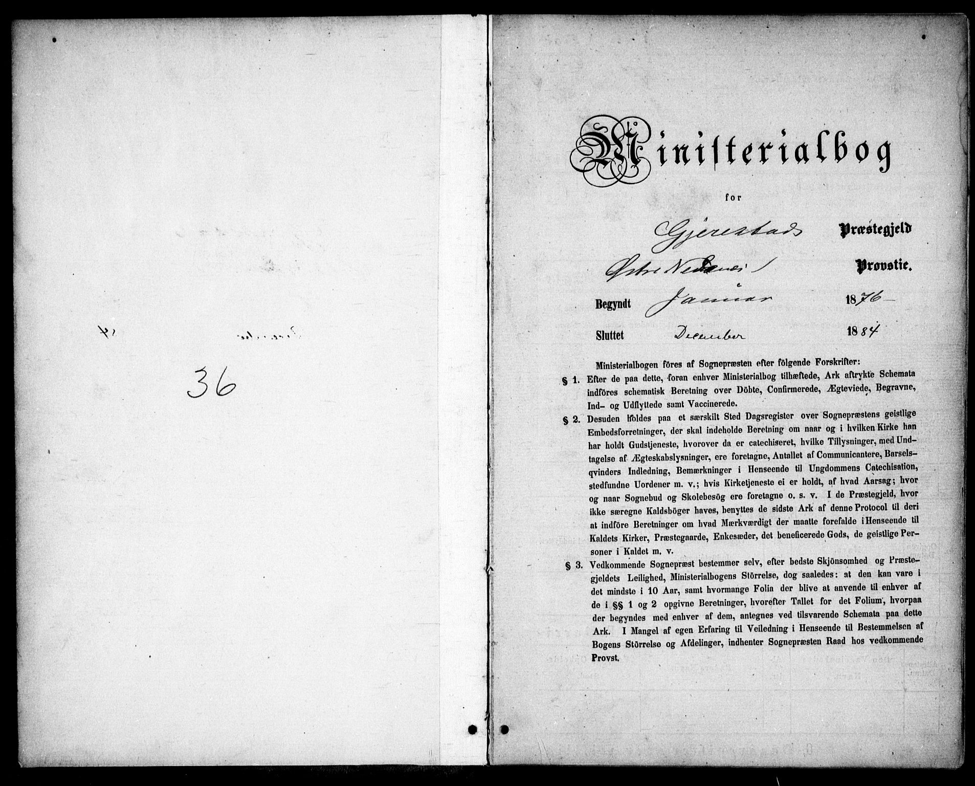 Gjerstad sokneprestkontor, AV/SAK-1111-0014/F/Fa/Faa/L0008: Ministerialbok nr. A 8, 1876-1884