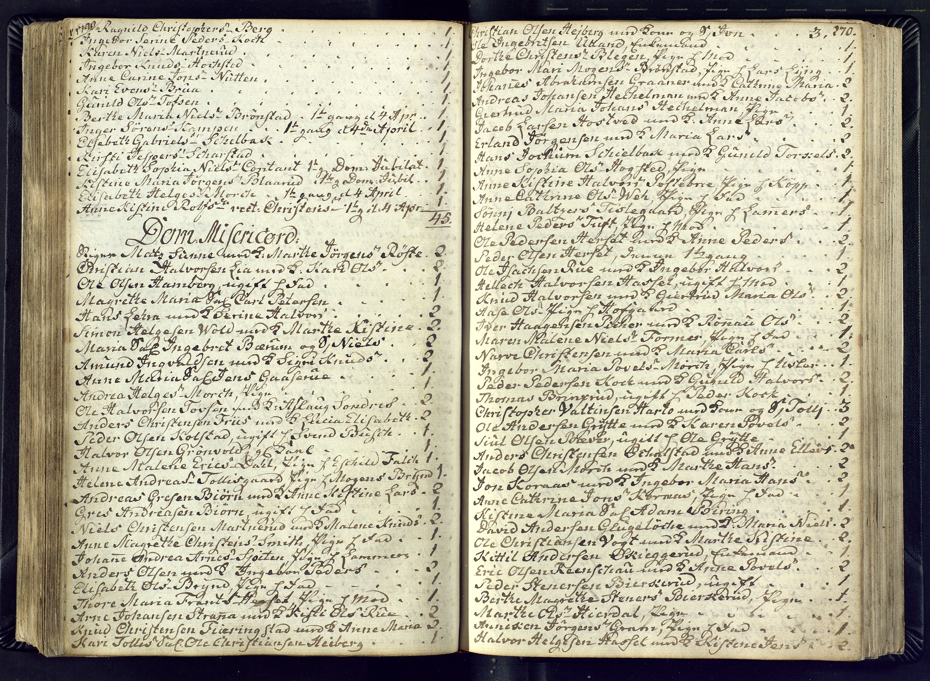 Kongsberg kirkebøker, SAKO/A-22/M/Ma/L0012: Kommunikantprotokoll nr. 12, 1794-1800, s. 270