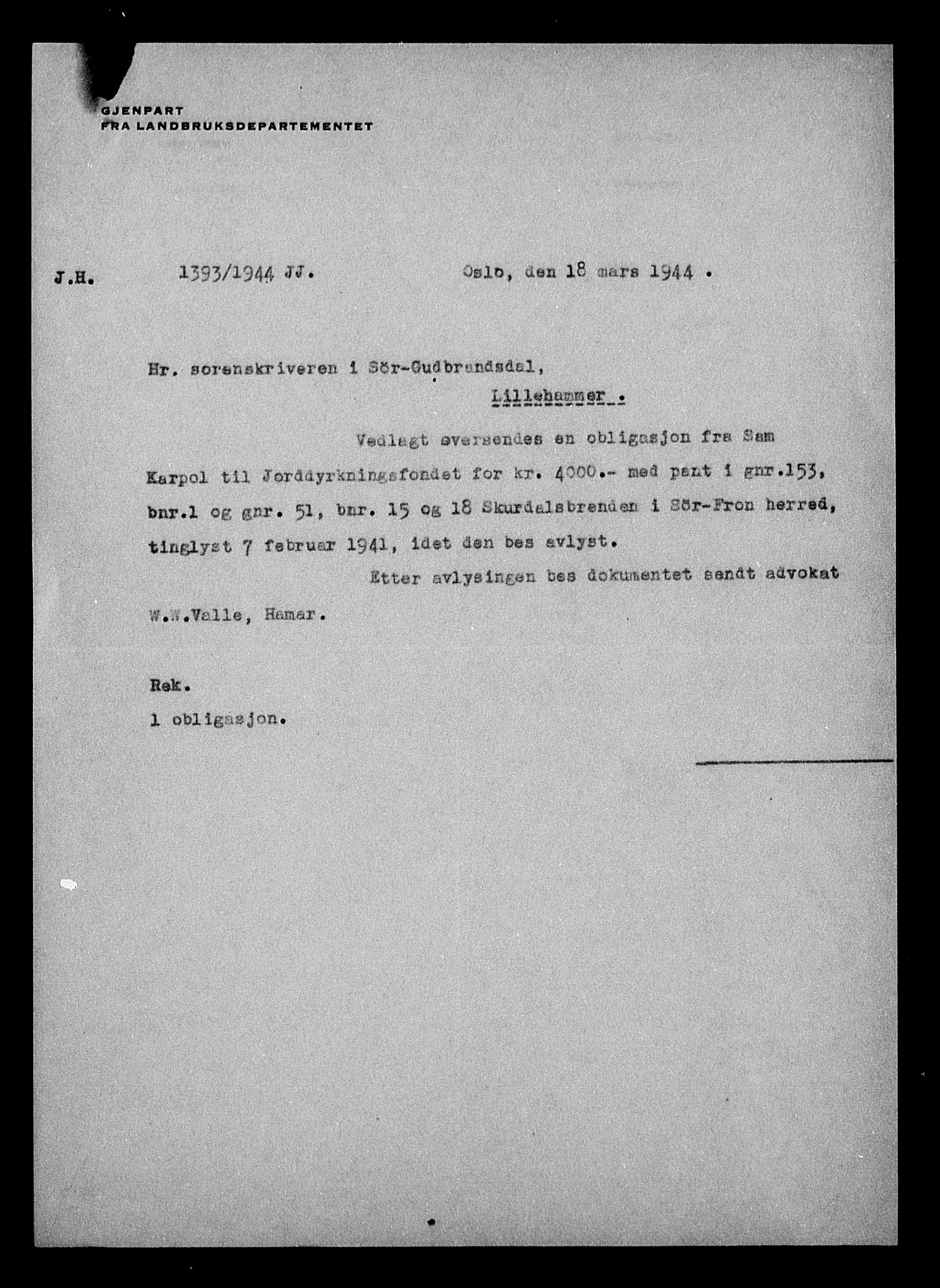 Justisdepartementet, Tilbakeføringskontoret for inndratte formuer, AV/RA-S-1564/H/Hc/Hcc/L0949: --, 1945-1947, s. 720