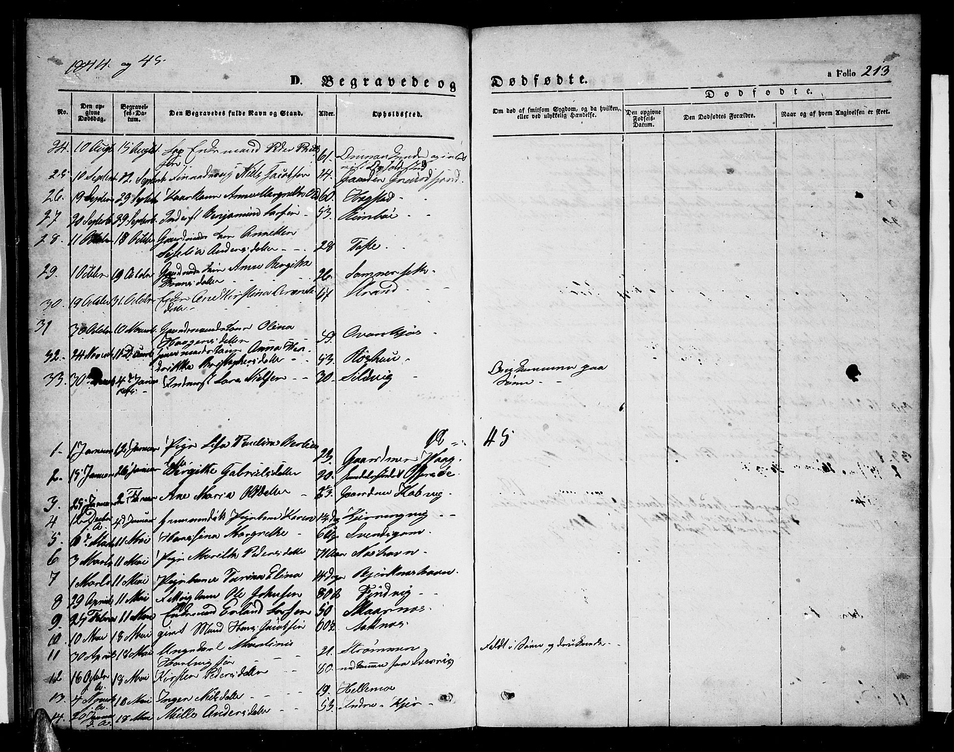 Ministerialprotokoller, klokkerbøker og fødselsregistre - Nordland, SAT/A-1459/872/L1045: Klokkerbok nr. 872C01, 1840-1851, s. 213