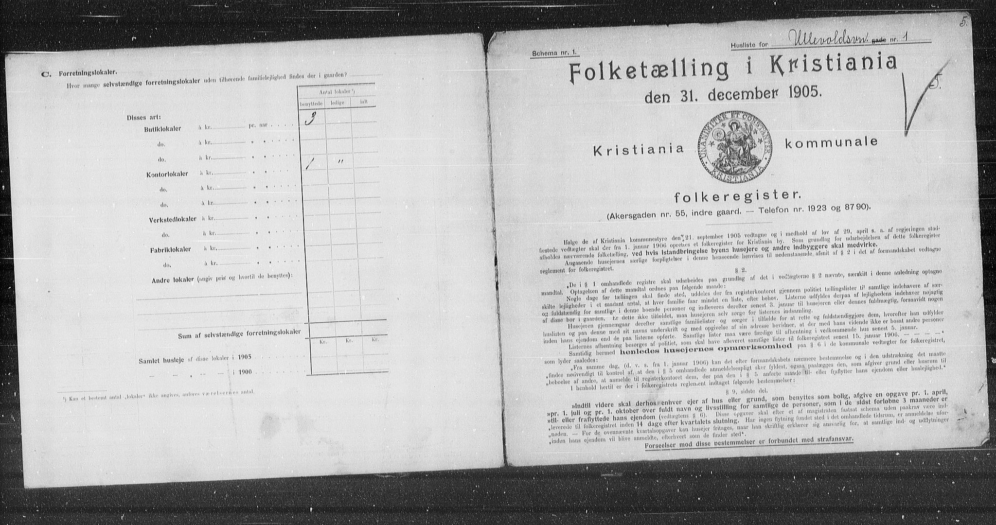 OBA, Kommunal folketelling 31.12.1905 for Kristiania kjøpstad, 1905, s. 62388