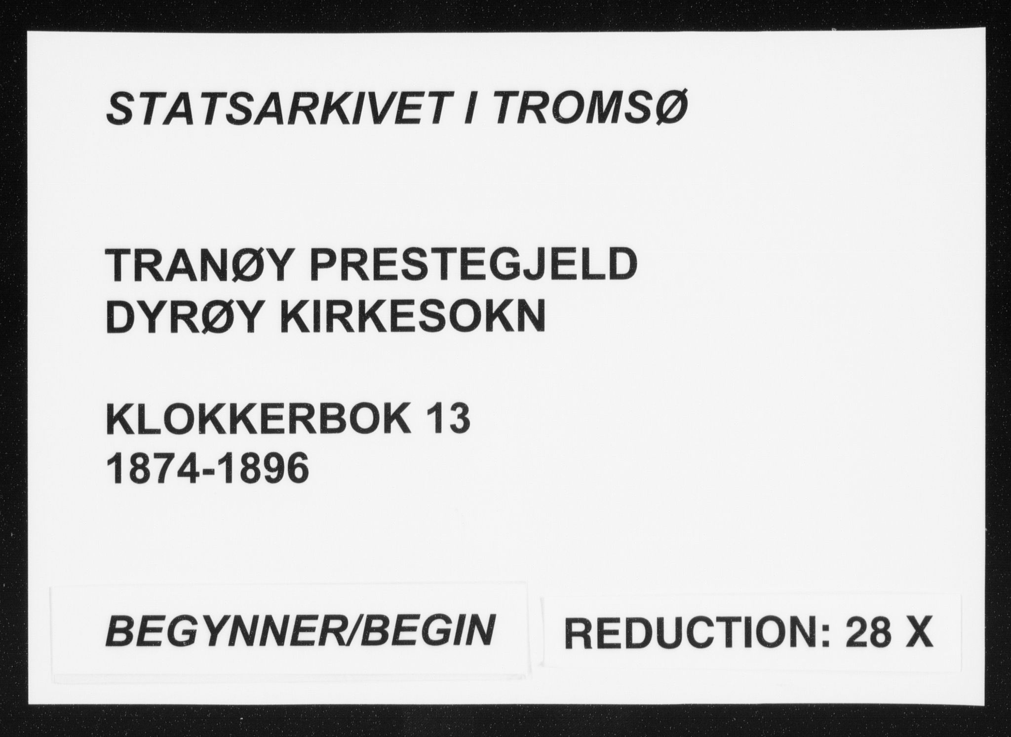 Tranøy sokneprestkontor, SATØ/S-1313/I/Ia/Iab/L0013klokker: Klokkerbok nr. 13, 1874-1896