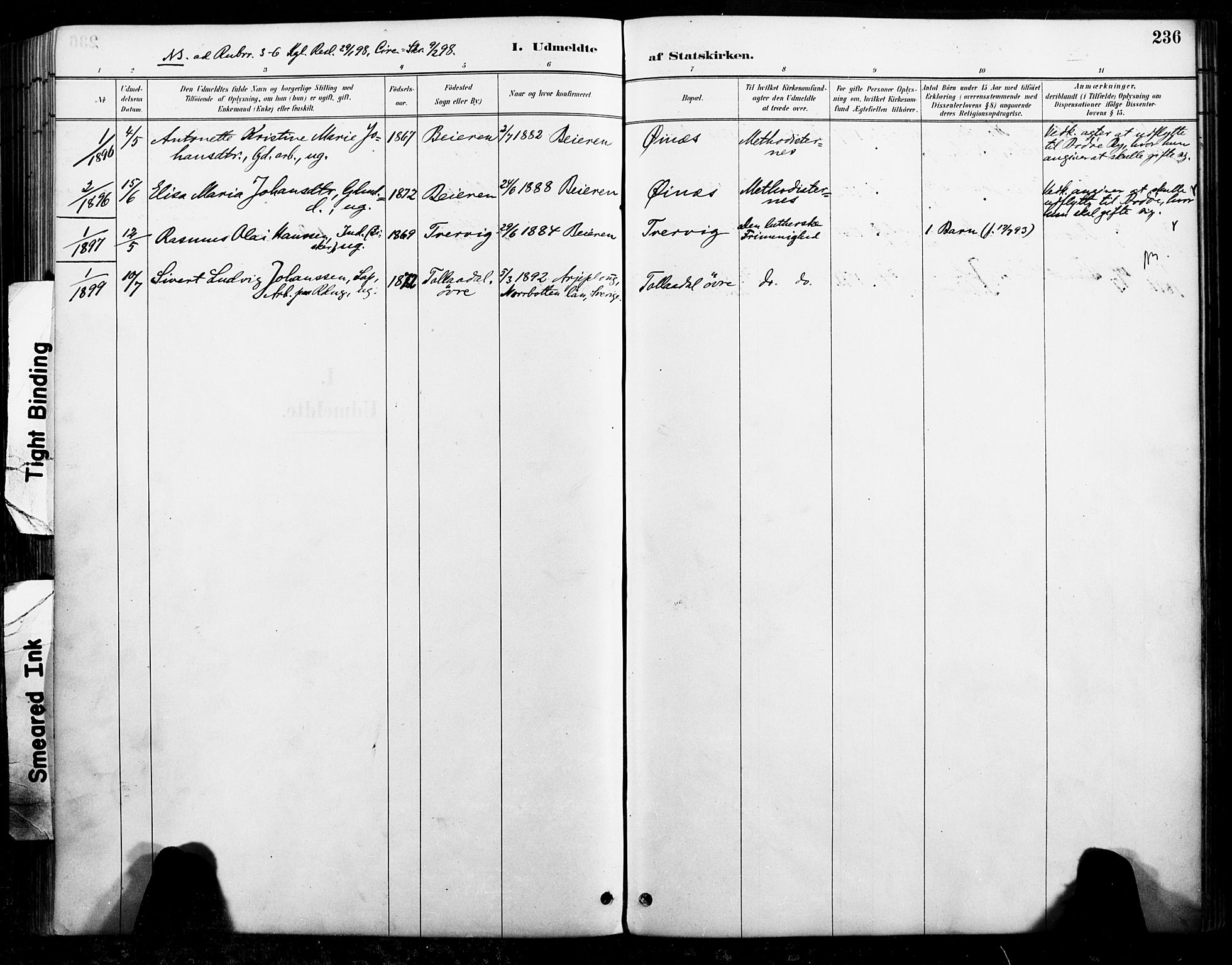 Ministerialprotokoller, klokkerbøker og fødselsregistre - Nordland, SAT/A-1459/846/L0646: Ministerialbok nr. 846A04, 1887-1901, s. 236